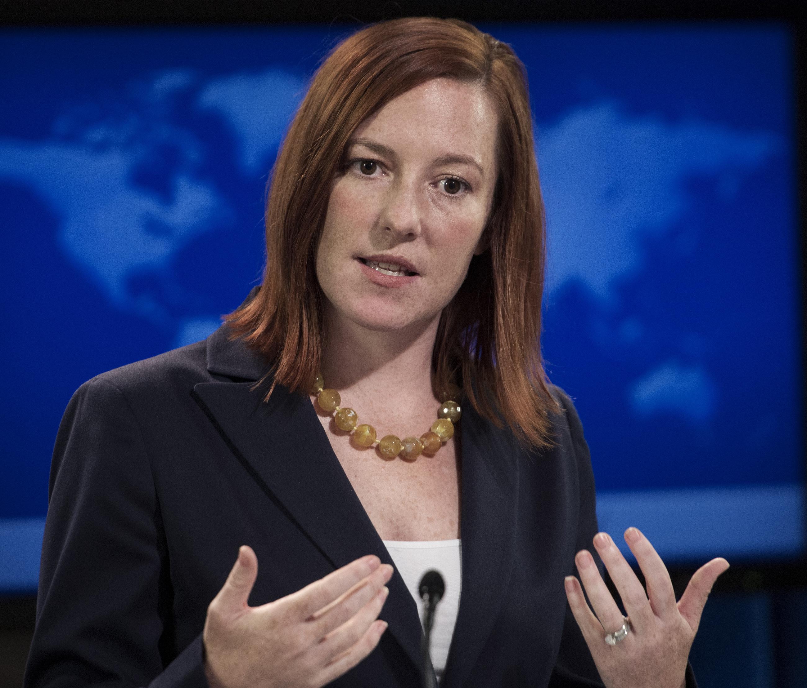 US Department of State spokeswoman Jen Psaki briefs the media November 26, ...