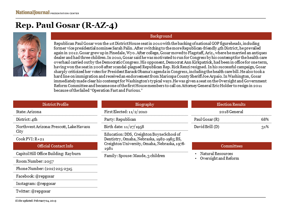 Rep Paul Gosar Profile
