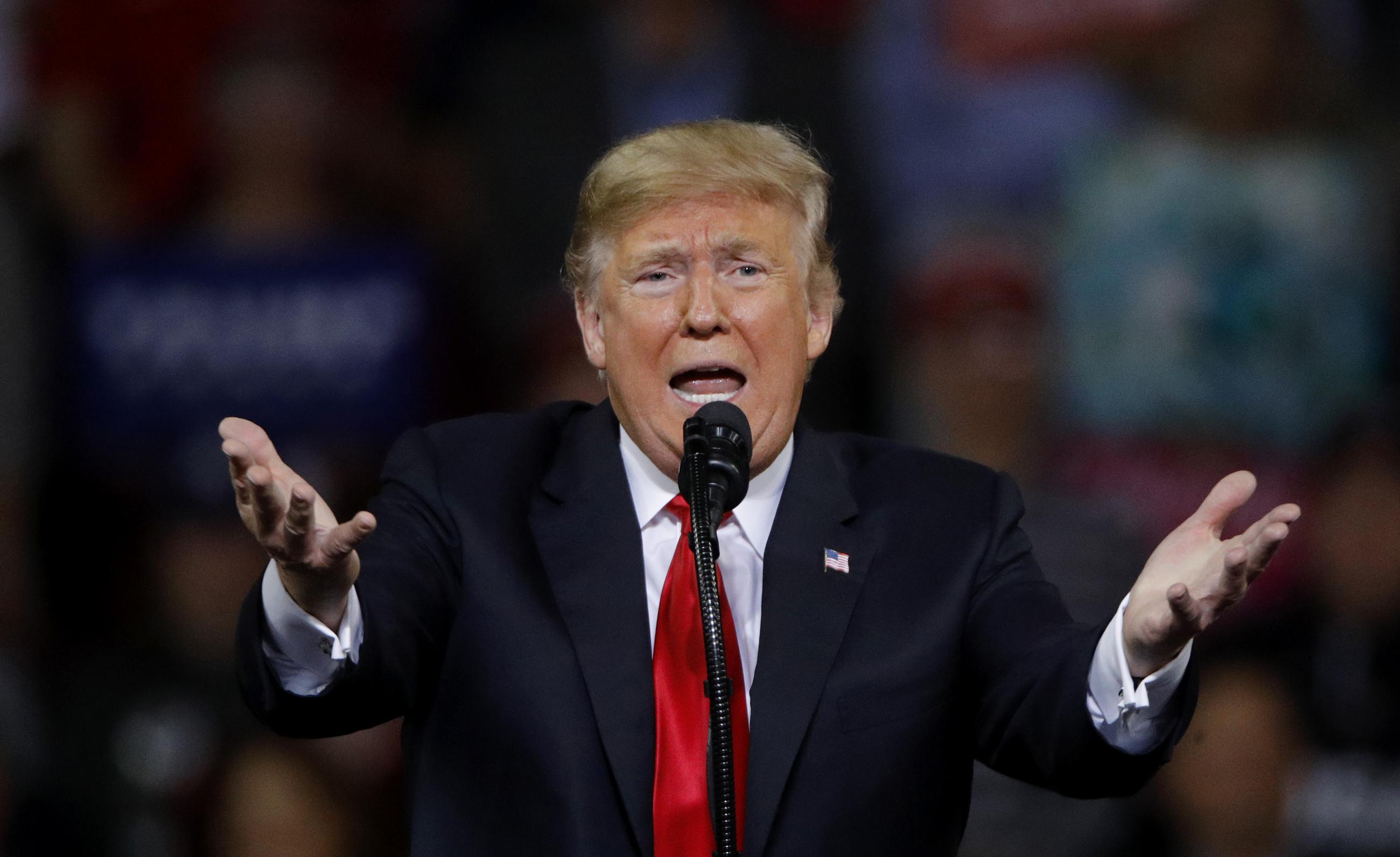 President Trump at a campaign rally in Topeka, Kansas, in October 2018