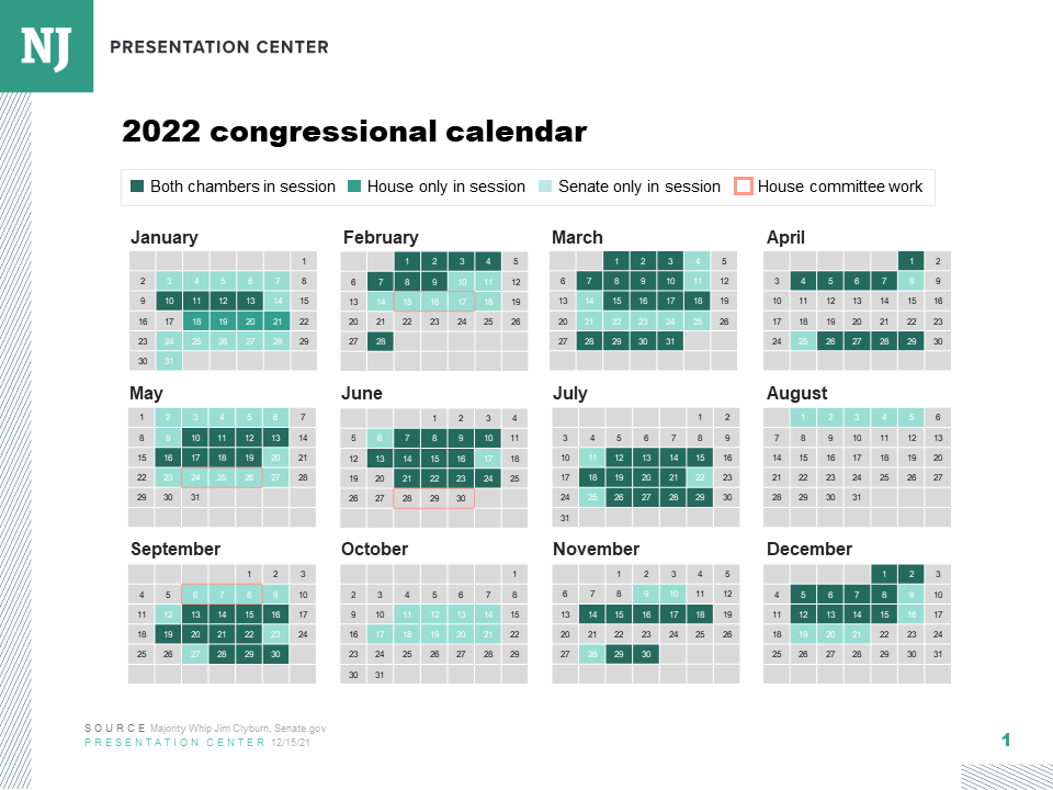 2022 congressional calendar