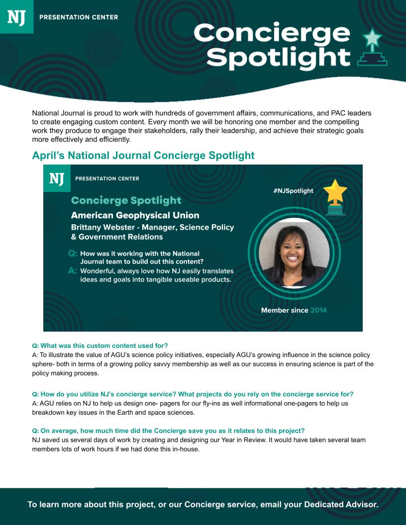 Concierge Member Spotlight - American Geophysical Union - Year in Review Report