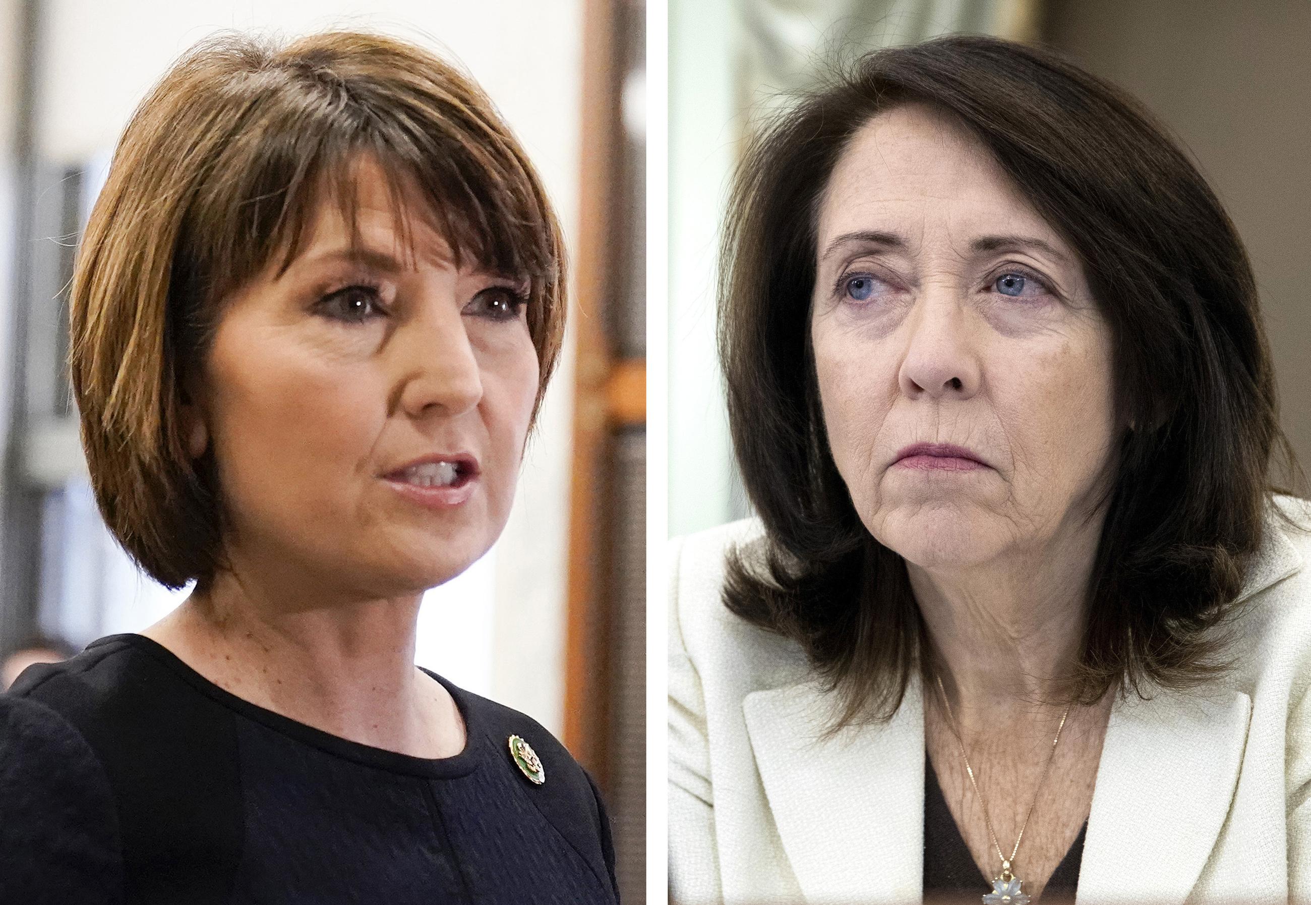 House Energy and Commerce Committee Chair Cathy McMorris Rodgers and Senate Commerce Committee Chair Maria Cantwell (AP Photo)