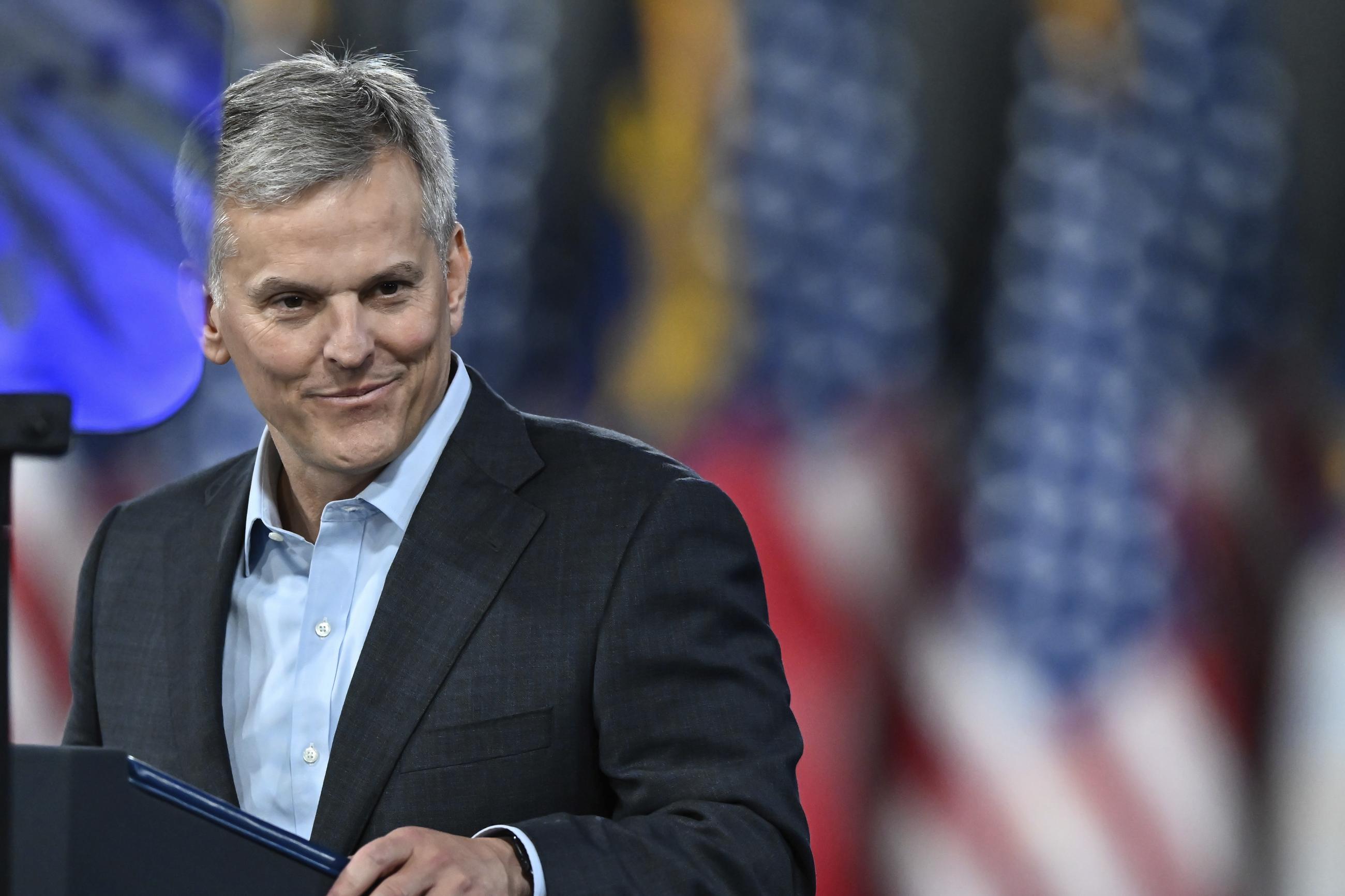 North Carolina Attorney general Josh Stein speaks at a campaign rally event for President Joe Biden in Raleigh, N.C., Friday, June. 28, 2024. (AP Photo/Matt Kelley)