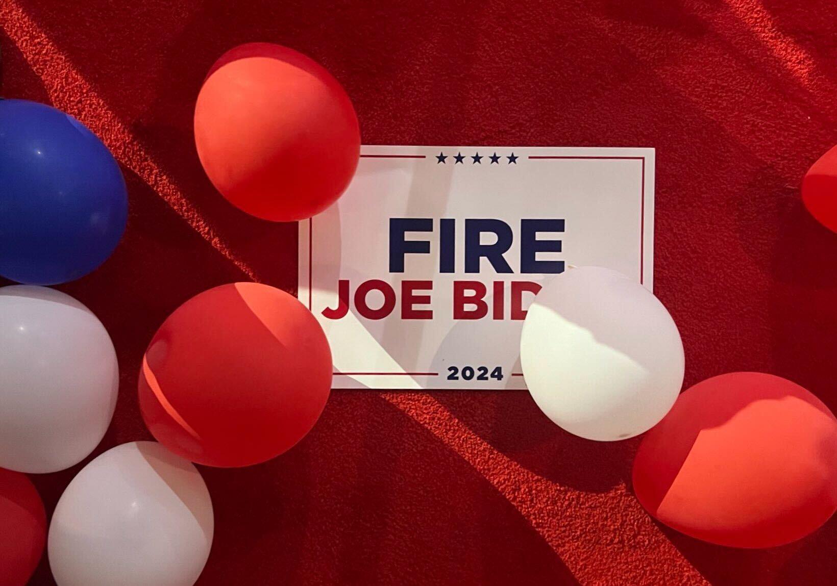 Leftover balloons and signs are splayed out on the floor of the Fiserv Forum as the RNC concluded its convention in Milwaukee, Wisconsin on July 19th.