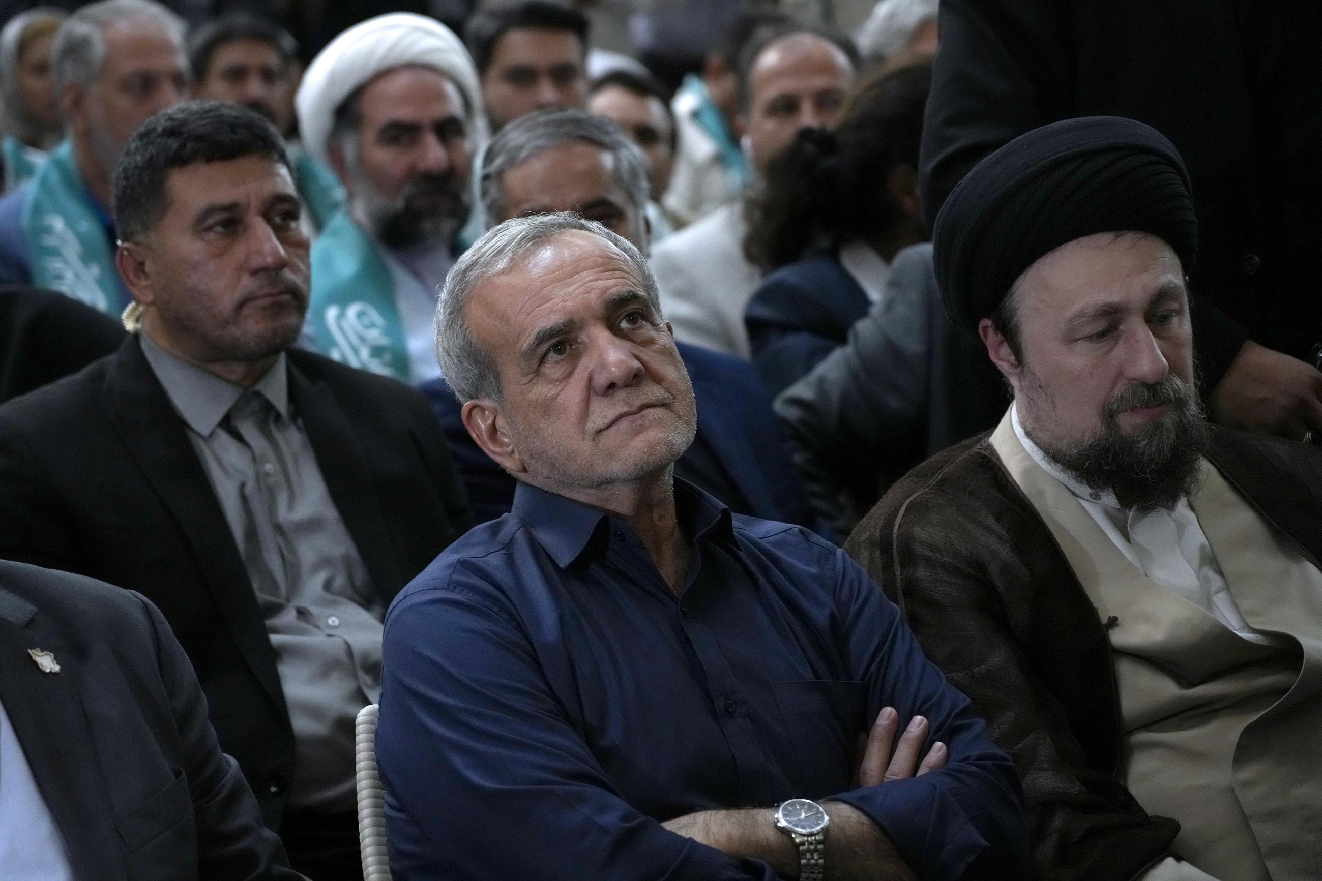 Iranian President-elect Masoud Pezeshkian (AP Photo/Vahid Salemi)