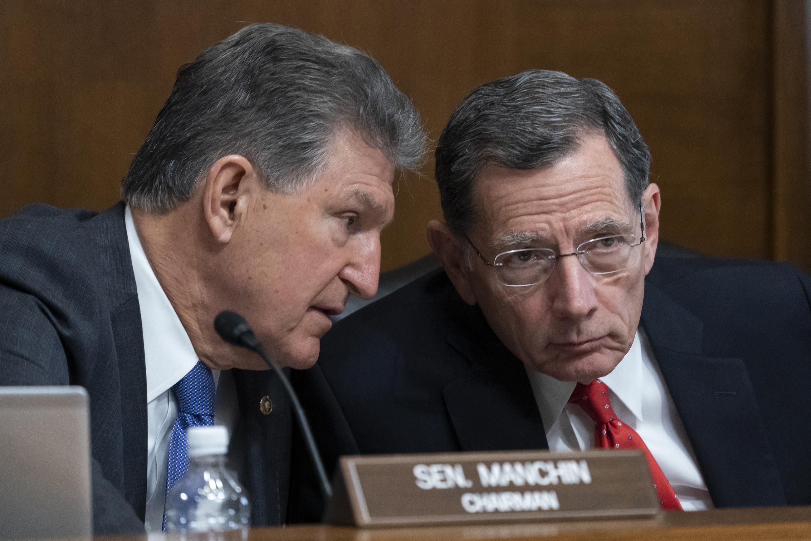 Senate Energy and Natural Resources Committee Chairman Joe Manchin and ranking member John Barrasso (AP Photo/Alex Brandon)
