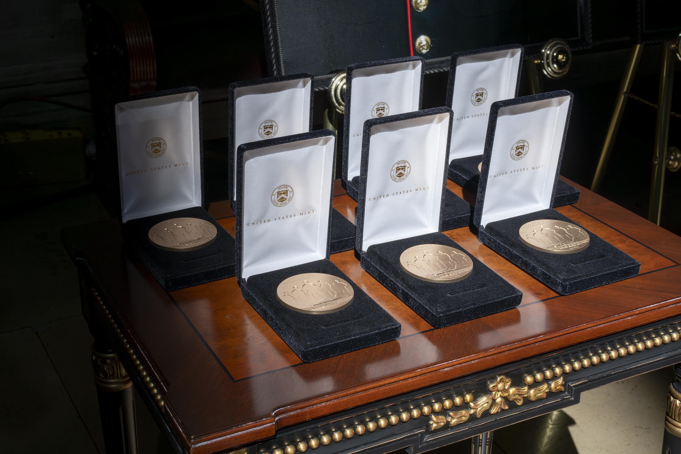 Congressional Gold Medals were awarded during a ceremony on Sept. 10 to honor the 13 U.S. service members who were killed during the American withdrawal from Afghanistan in August 2021. (AP Photo/J. Scott Applewhite)