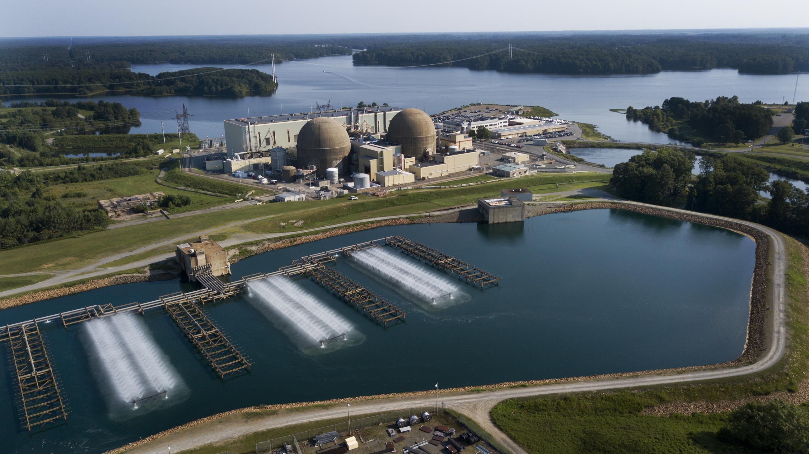Cooling ponds alongside Dominion Energy's North Anna Power Station along the shores of Lake Anna in Mineral, Virginia. (AP Photo/Steve Helber, File)
