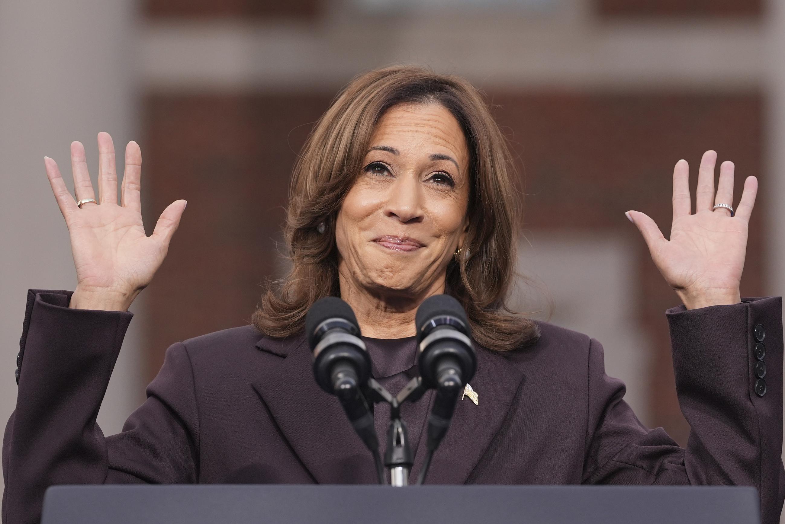 Vice President Kamala Harris delivering her concession speech on the campus of Howard University in Washington on Nov. 6 (AP Photo/Jacquelyn Martin)