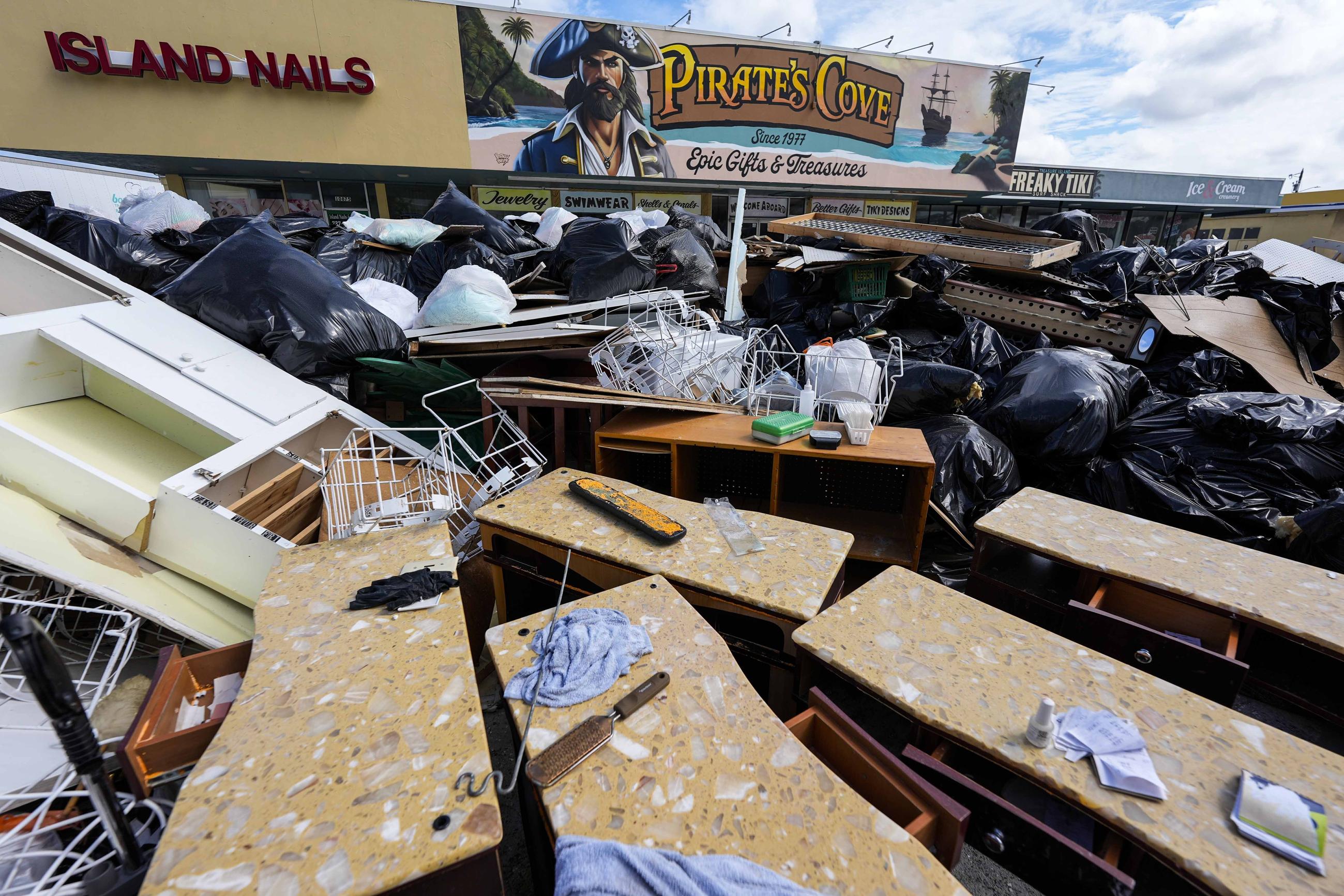 A closed business ahead of Hurricane Milton's arrival in Treasure Island, Florida, in October (AP Photo/Mike Stewart, File)