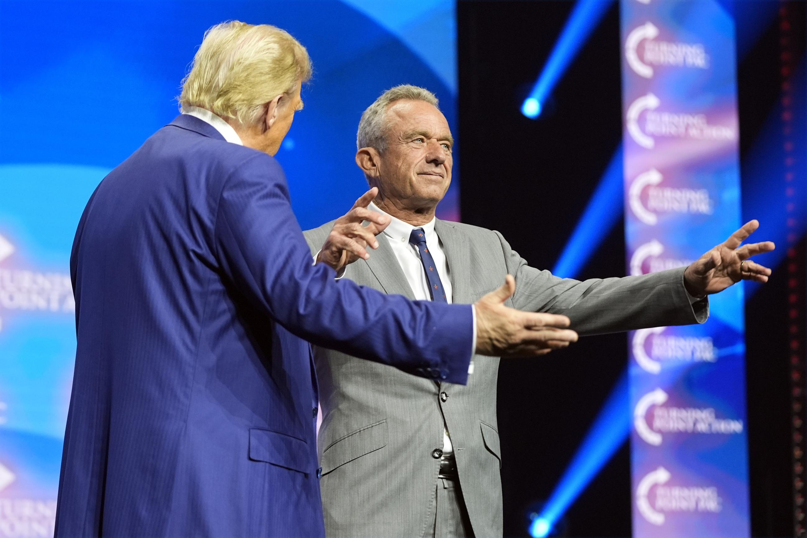 Robert F. Kennedy Jr. at a campaign rally with Donald Trump (AP Photo/Alex Brandon)
