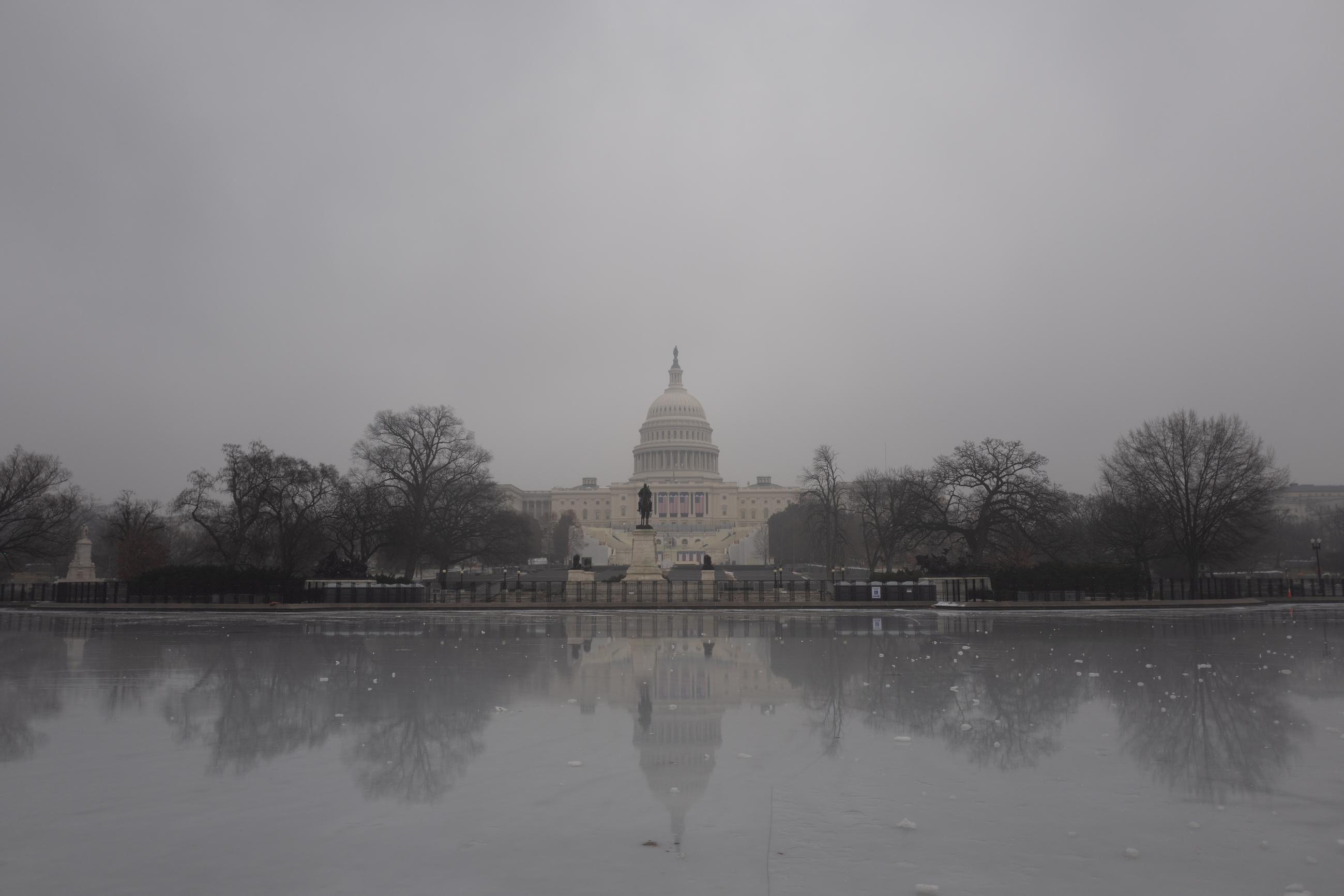 Frigid temperatures in Washington, D.C., moved most of President Trump's inaugural festivities indoors. Jan. 19, 2025. 
Credit: Chandler Bado