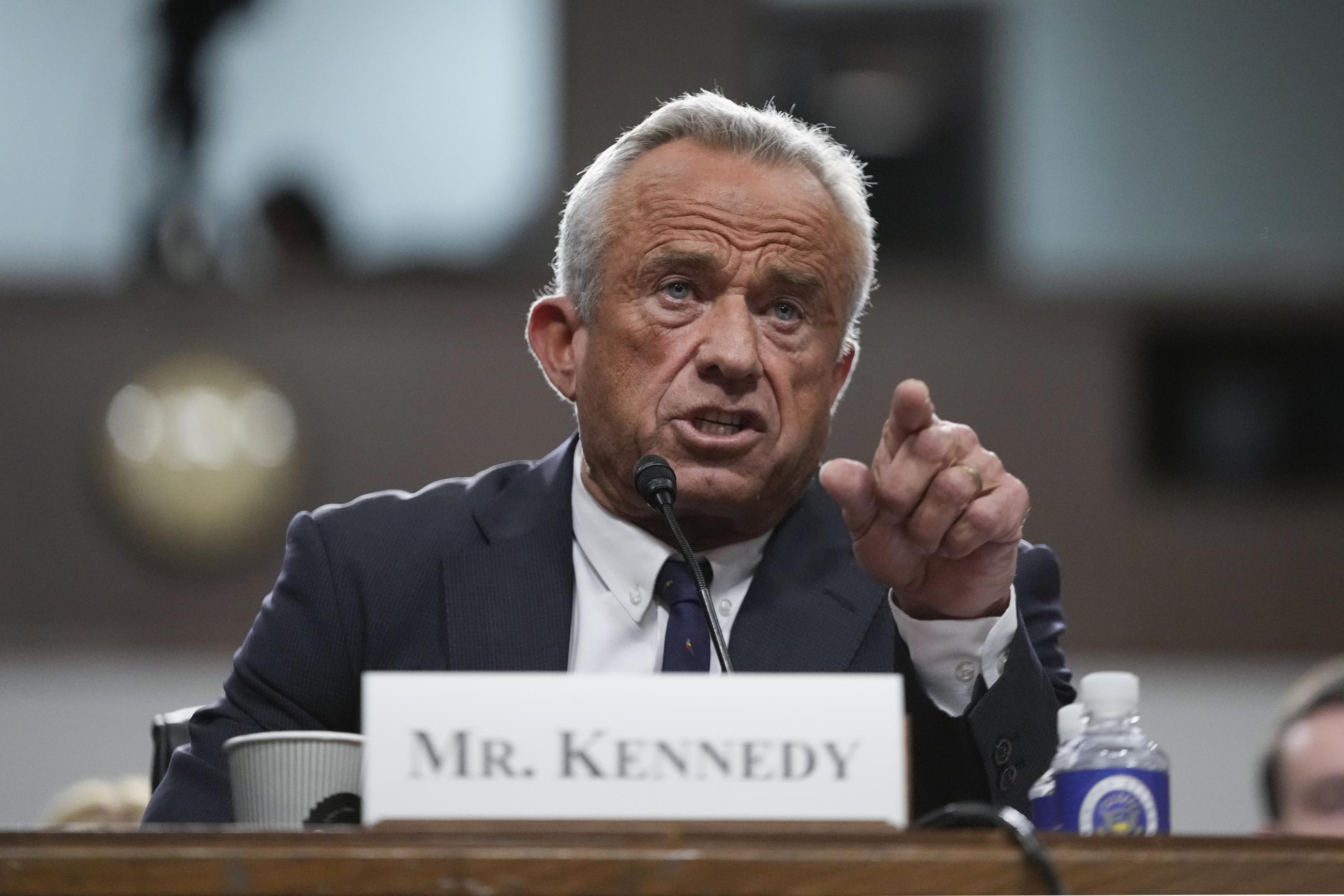 Robert F. Kennedy Jr. appears before the Senate Finance Committee on Wednesday. (AP Photo/Ben Curtis)