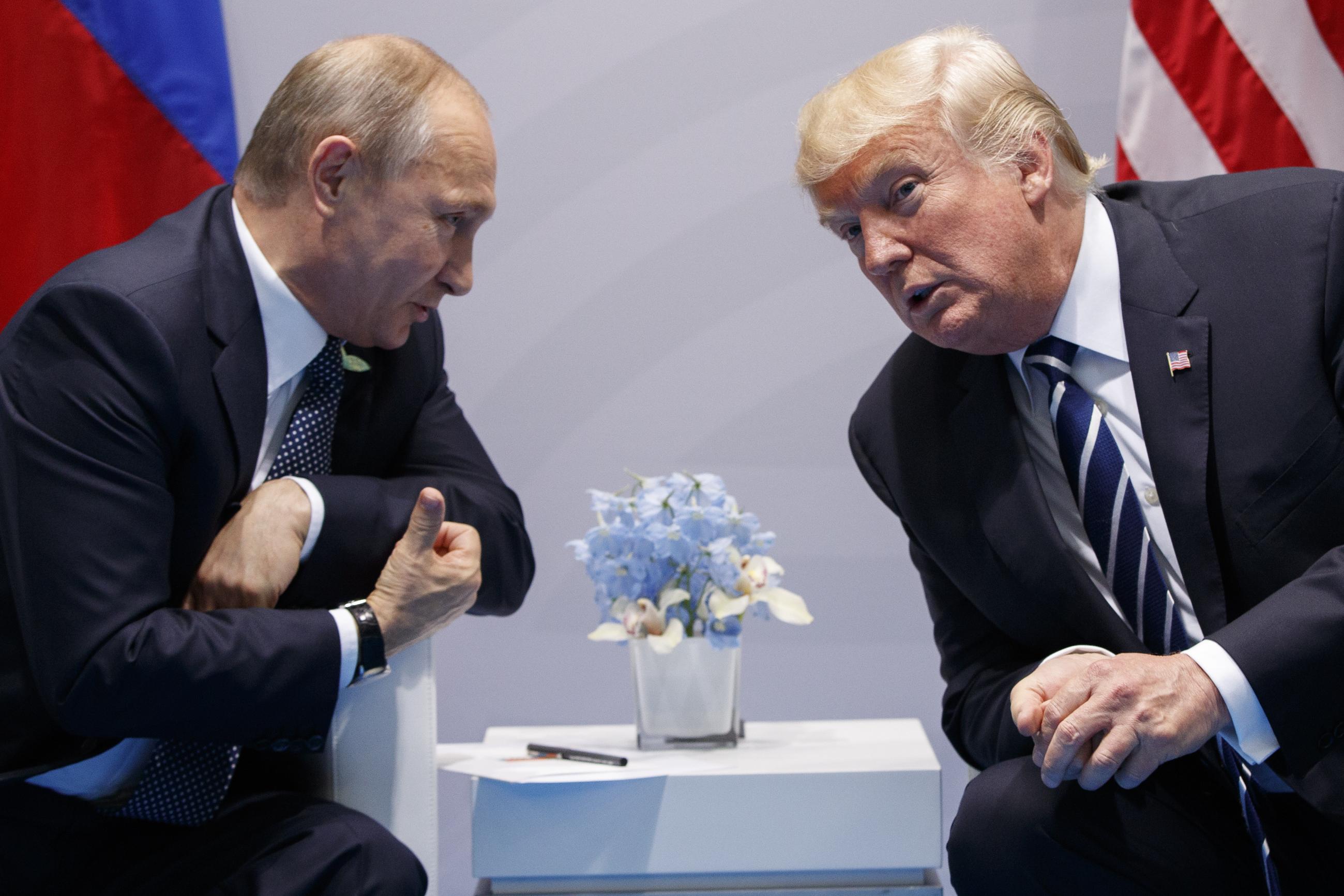 President Trump meeting with Russian President Vladimir Putin at a G-20 Summit in 2017 (AP Photo/Evan Vucci, File)