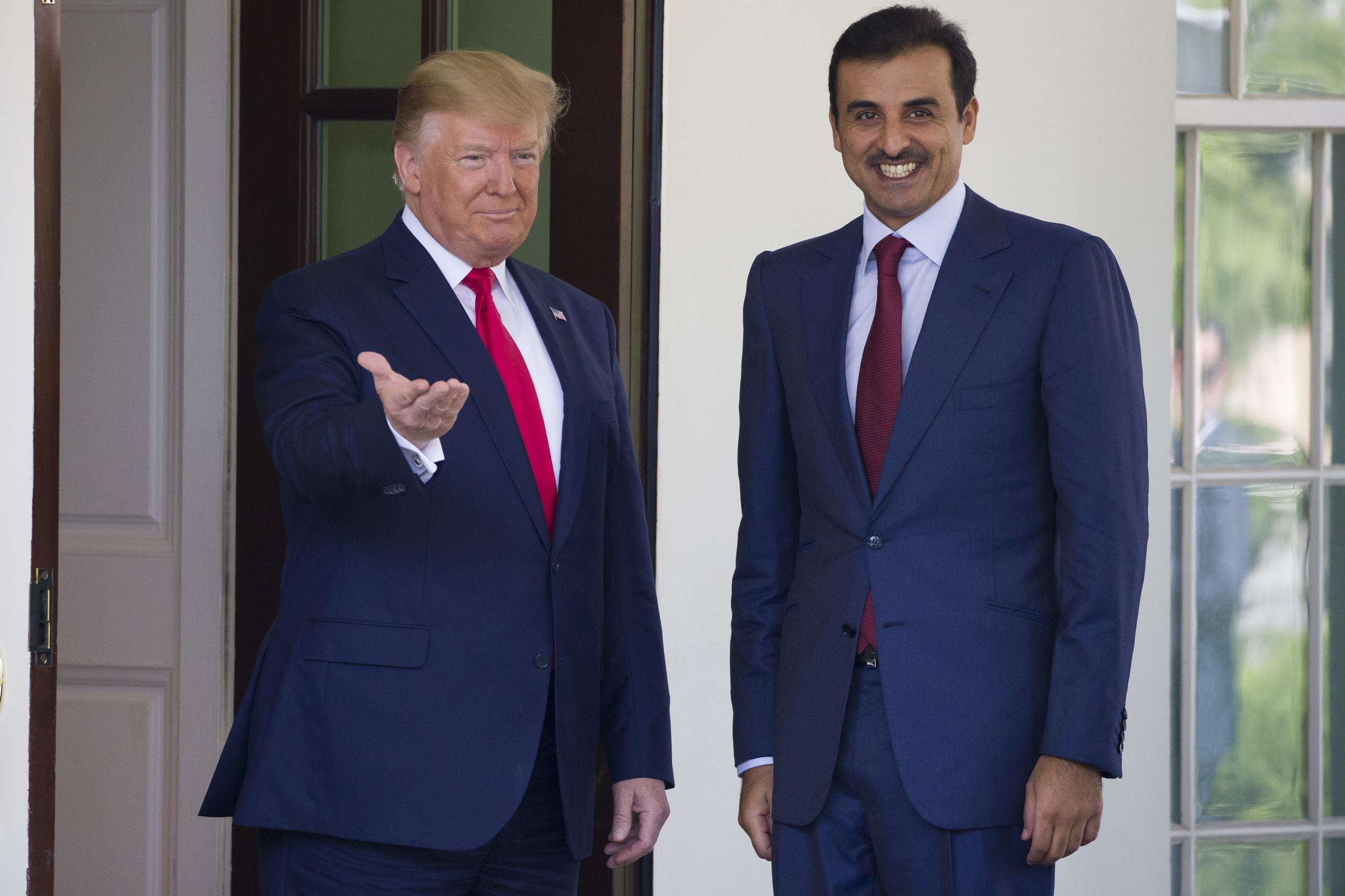 President Trump welcoming Qatar's Emir Sheikh Tamim bin Hamad Al Thani at the White House in 2019 (AP Photo/Alex Brandon)