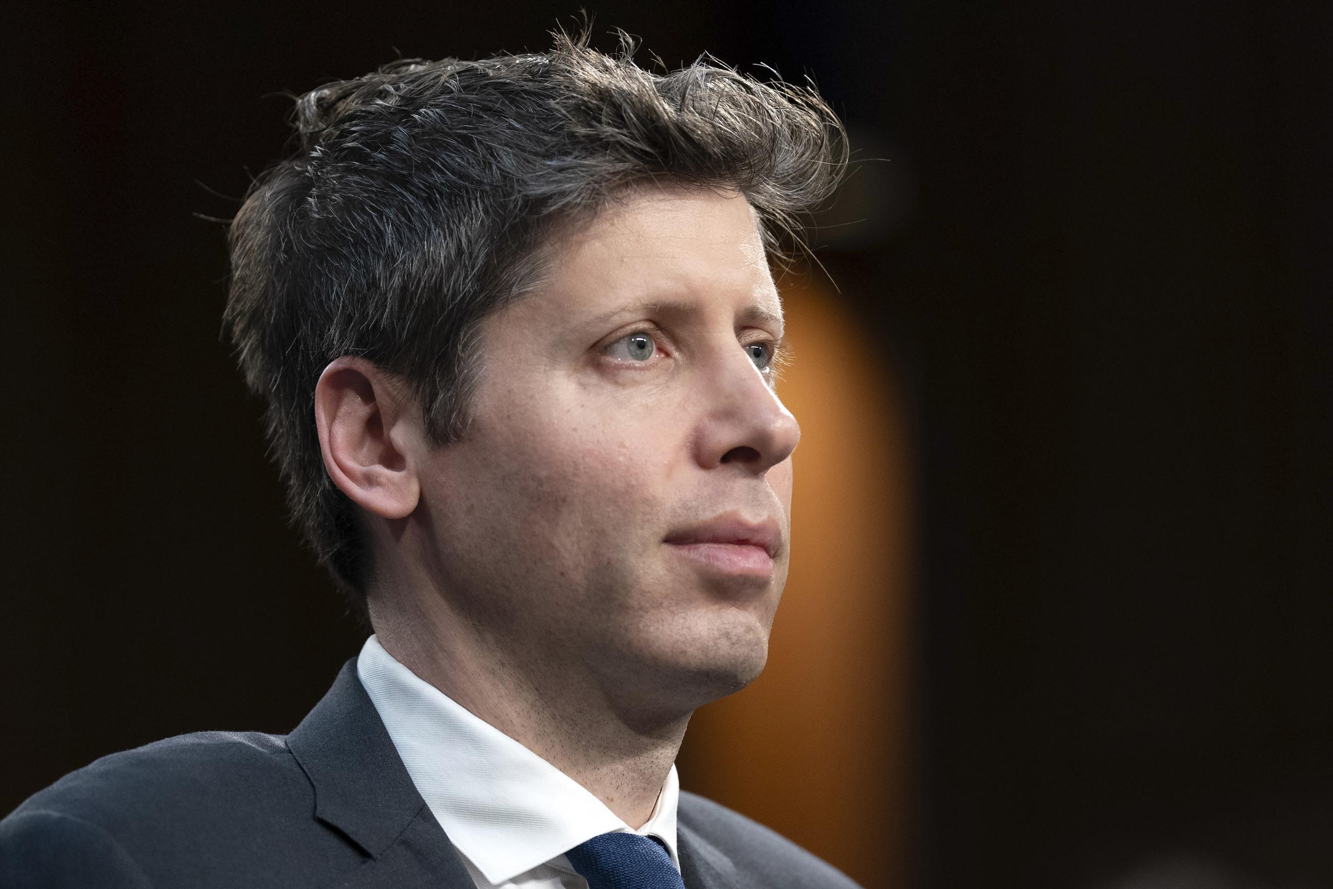Sam Altman, co-founder and CEO of OpenAI, testifies at a Senate Commerce, Science, and Transportation Committee hearing on May 8. (AP Photo/Jose Luis Magana)