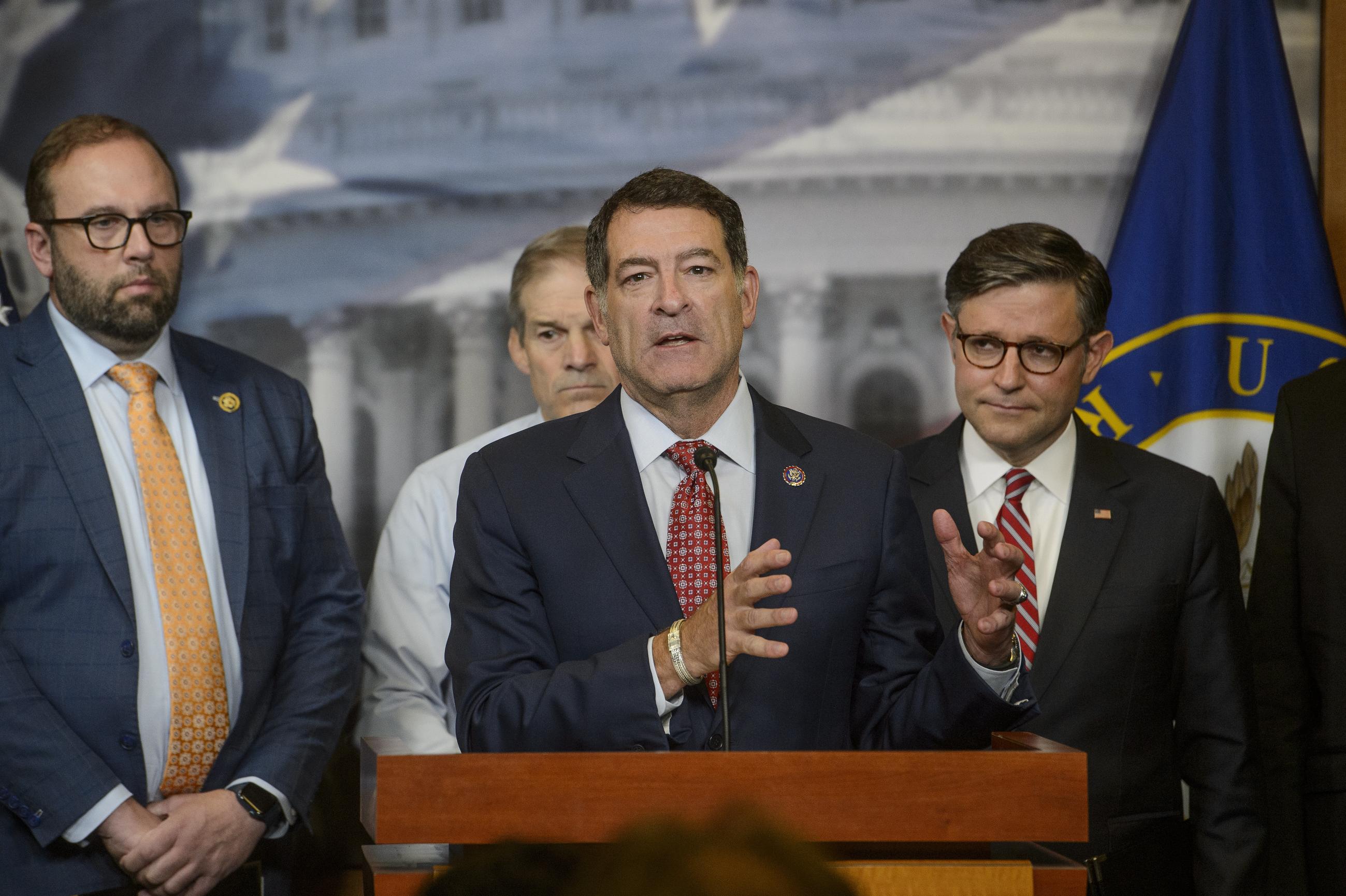 Rep. Mark Green of Tennessee speaking at a news conference on May 20 (AP Photo/Rod Lamkey, Jr., File)