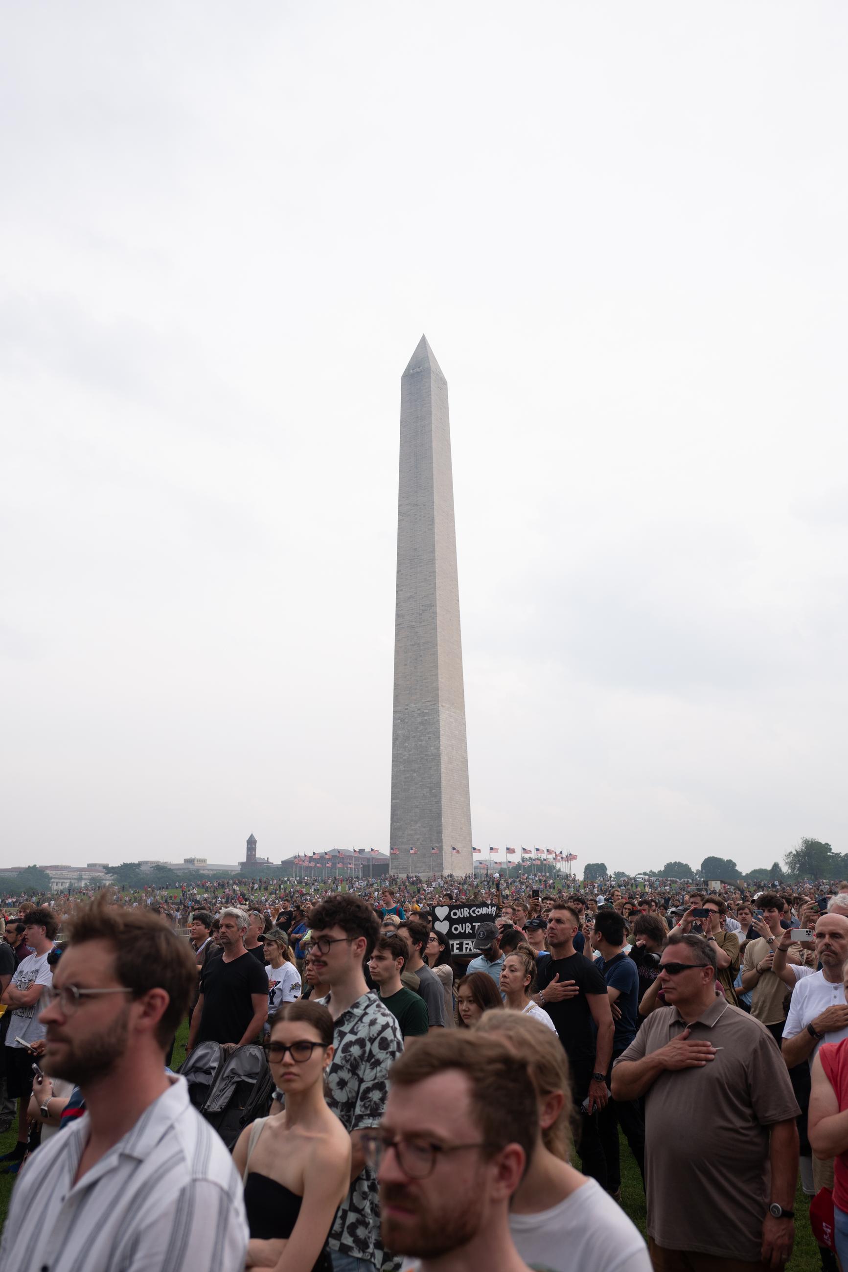 Thousands of spectators crowded the National Mall for the Army's 250th Birthday parade. June 15, 2025.