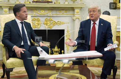 President Trump speaks during a meeting with NATO Secretary General Mark Rutte in the Oval Office on Monday. (AP Photo/Evan Vucci)