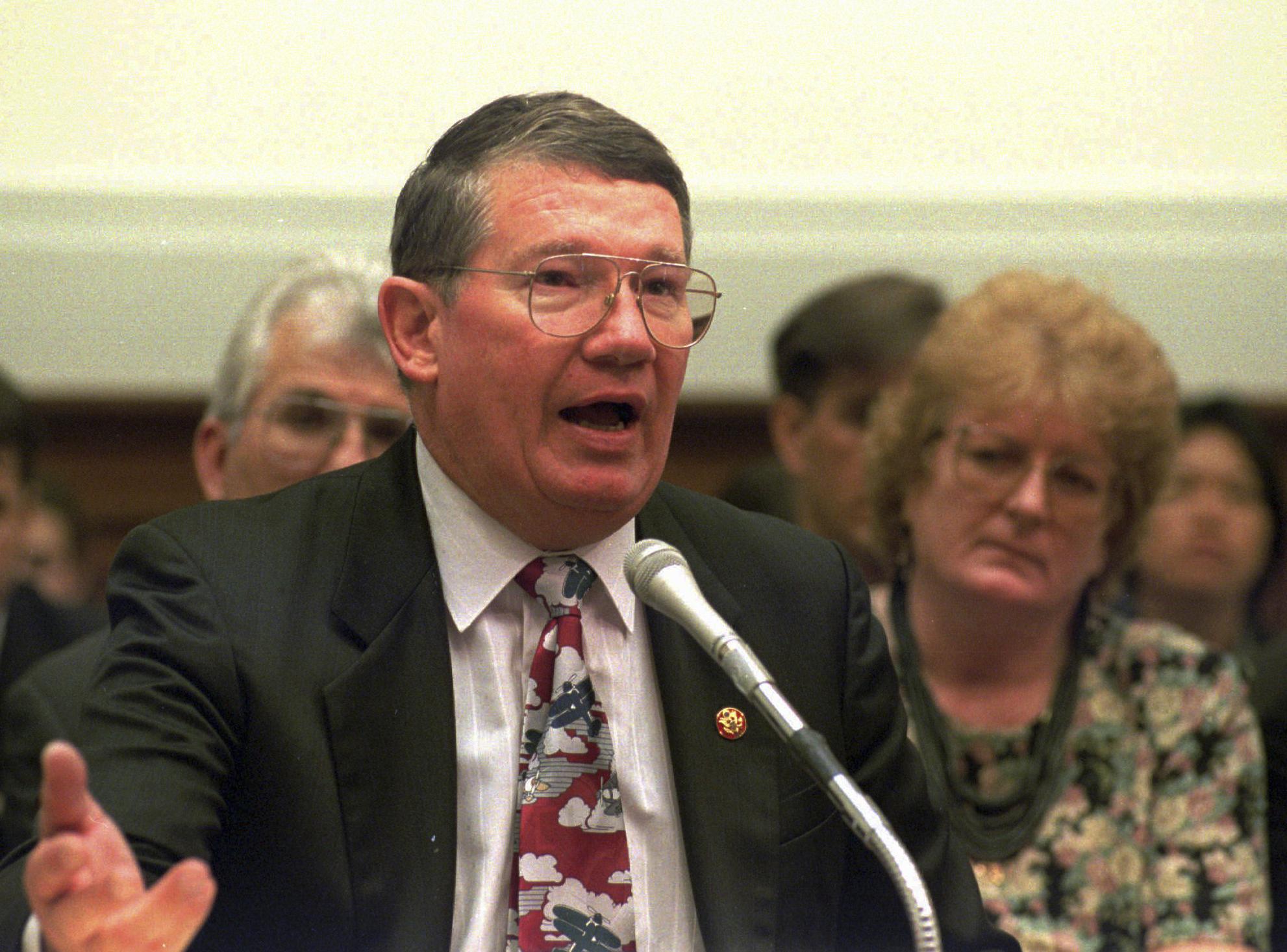 Cunningham testifying on Capitol Hill in 1995 (AP photo/Dennis Cook)