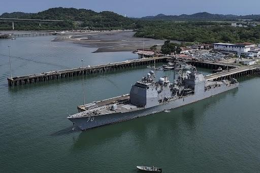 U.S. Navy warship in Panama City (AP Photo/Matias Delacroix)