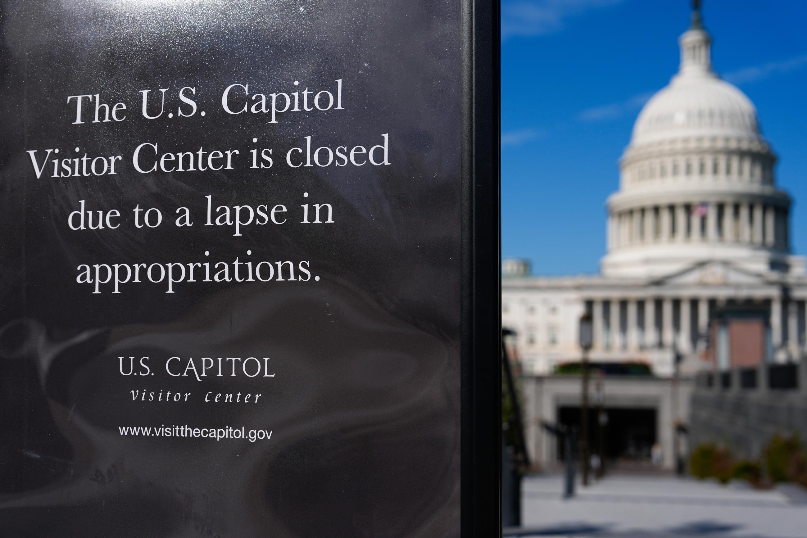 A sign at the Capitol on Wednesday (AP Photo/Julia Demaree Nikhinson)
