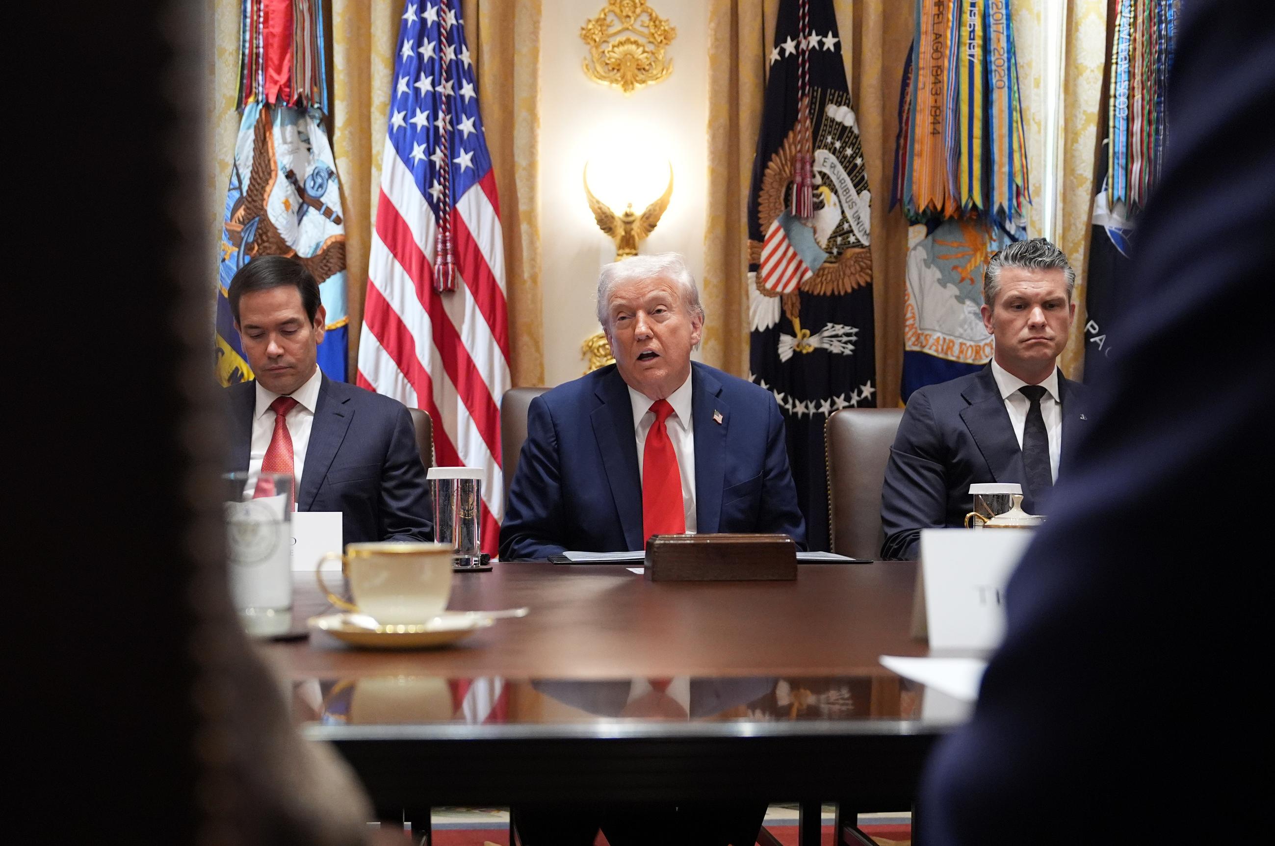 President Trump speaks during a Cabinet meeting at the White House, Oct. 9. (AP Photo/Evan Vucci)