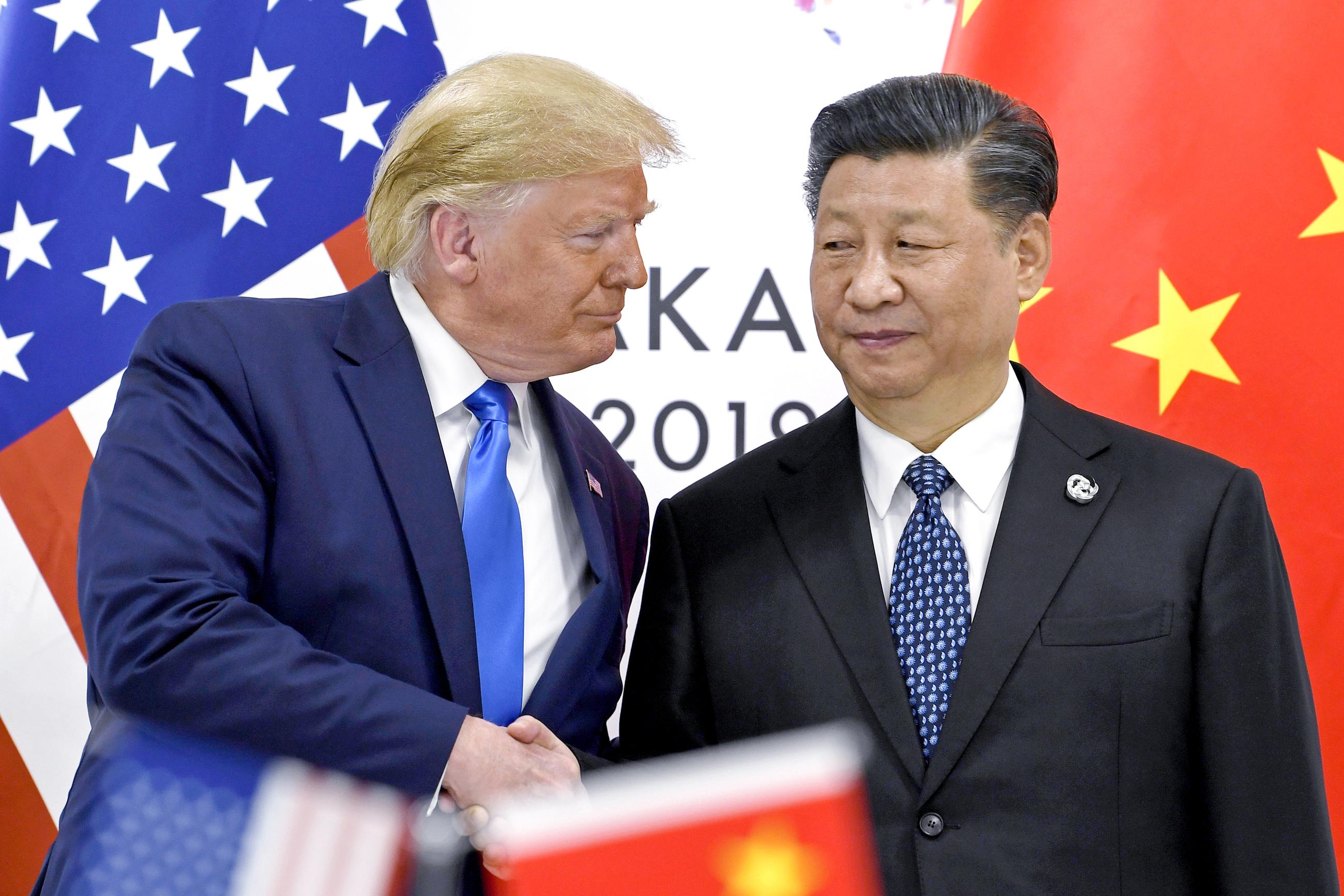 President Trump shakes hands with China's President Xi Jinping in 2019. (AP Photo/Susan Walsh, File)