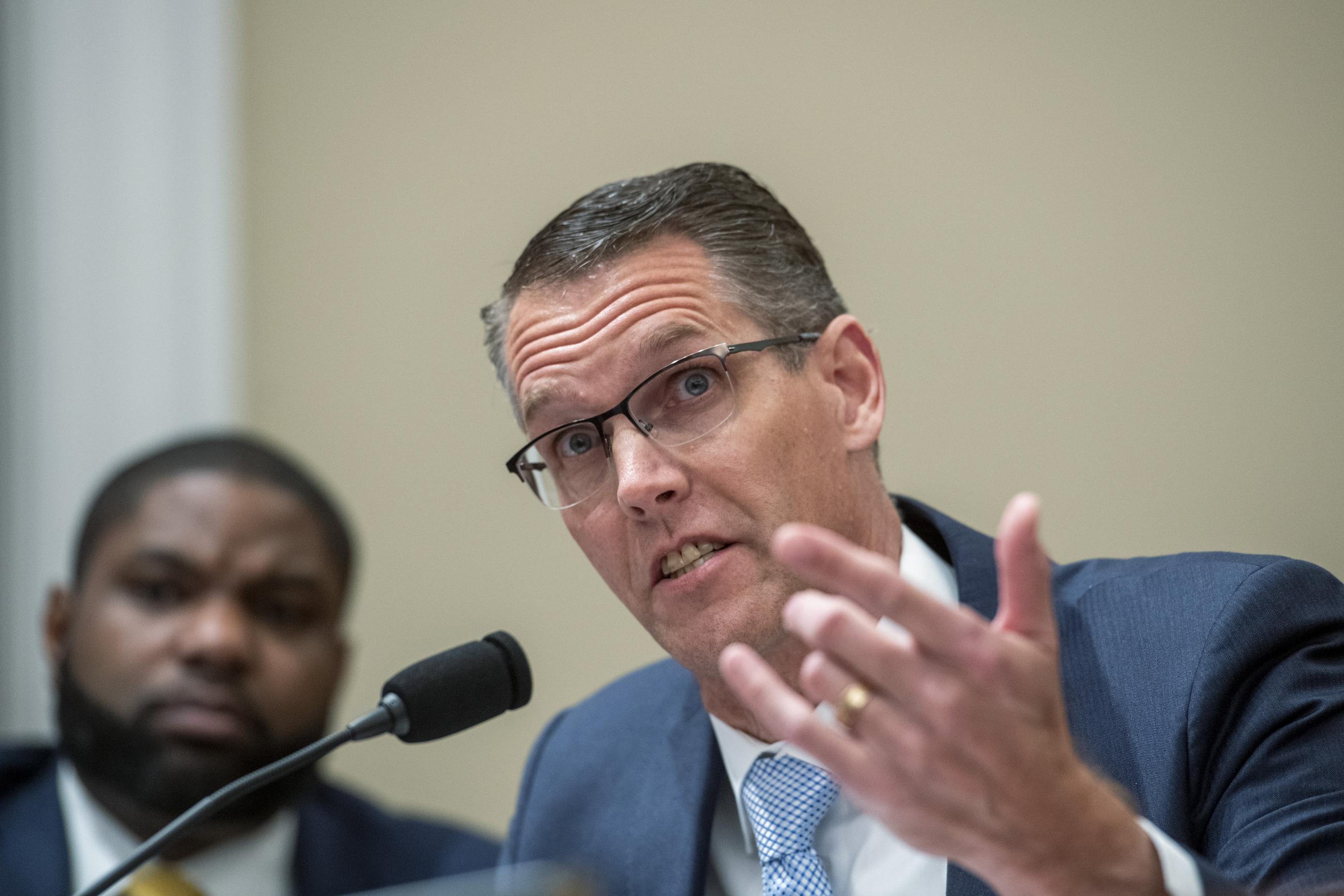 Rep. Randy Feenstra, R-Iowa, speaks during a House Committee on the Budget hearing on the Presidents fiscal year 2023 budget, Tuesday, March 29, 2022, in Washington. (Rod Lamkey/Pool Photo via AP)