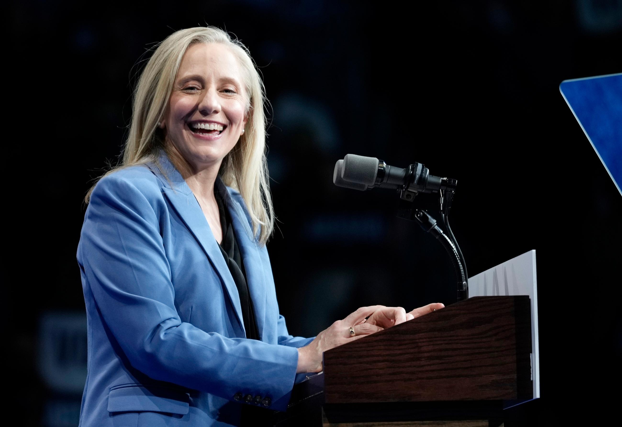 Virginia Democratic gubernatorial candidate Abigail Spanberger speaks during a campaign event with former President Obama, Nov. 1, in Norfolk, Va. (AP Photo/Steve Helber)