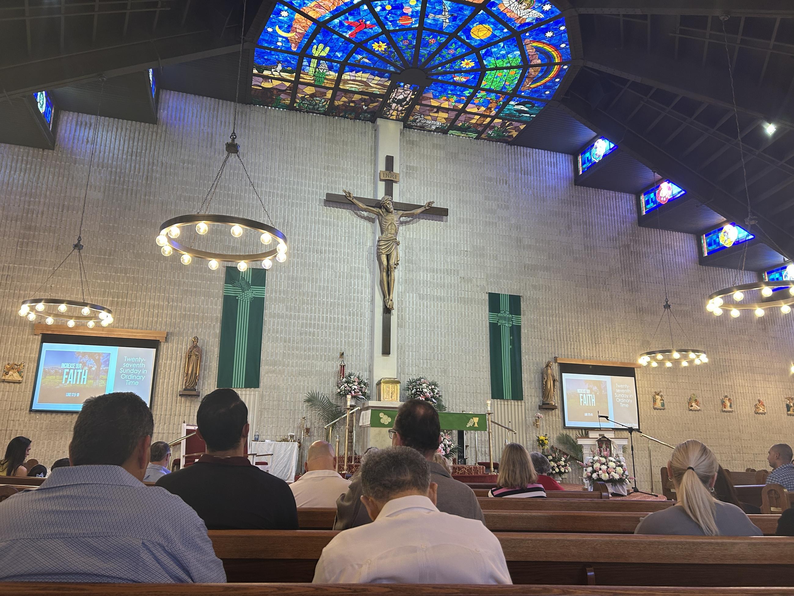 A Saturday Mass in October at St. Patrick Church in Laredo, Texas