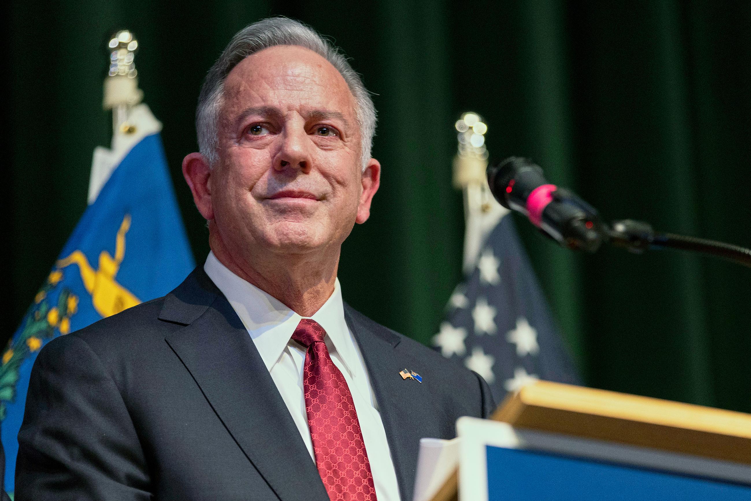 FILE - Clark County Sheriff and Nevada Gov.-elect Joe Lombardo during a news conference, Nov. 14, 2022, in Las Vegas. (AP Photo/Ellen Schmidt, File)