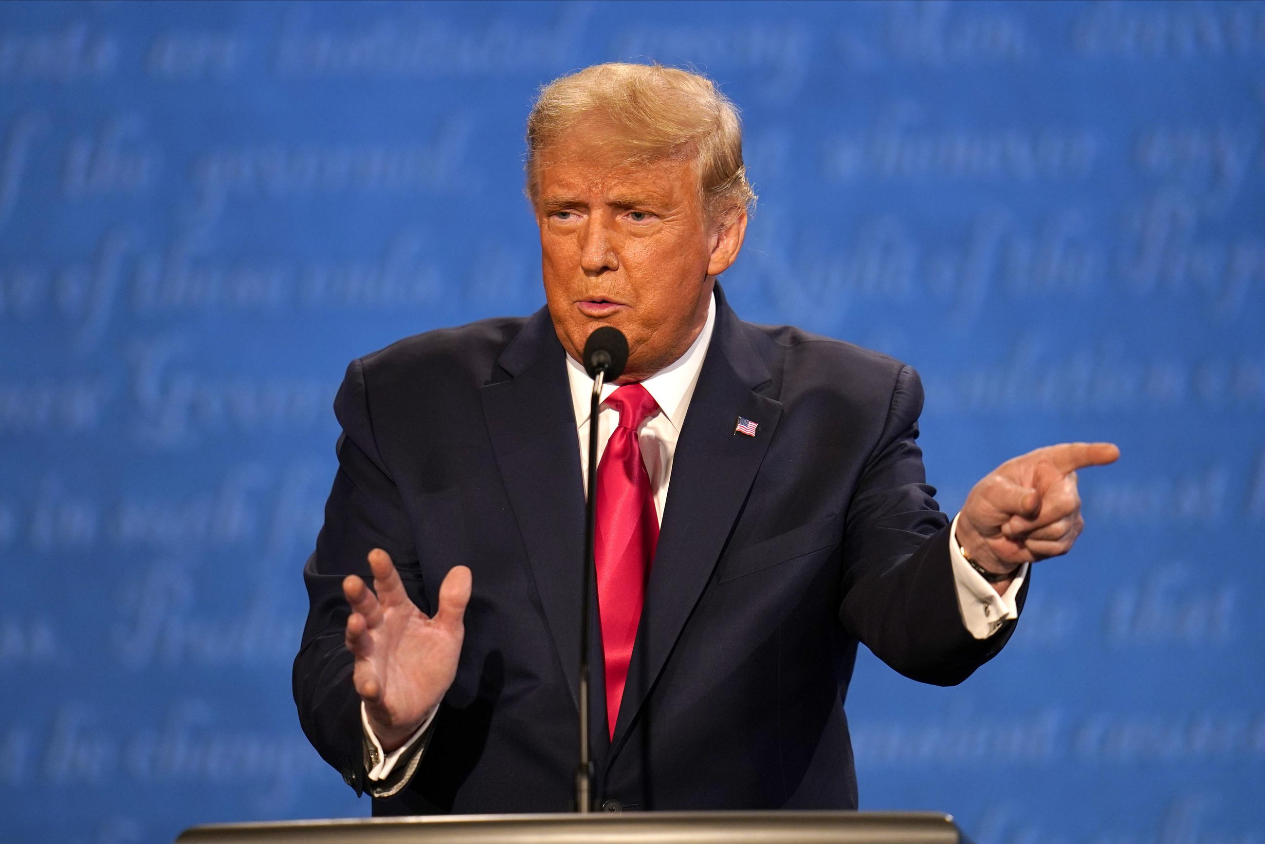 Donald Trump debating Joe Biden in October 2020 (AP Photo/Julio Cortez)