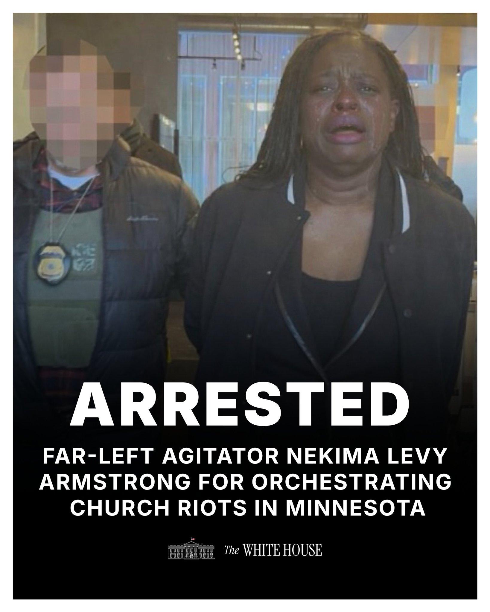 A digitally altered image released by the White House depicts attorney Nekima Levy Armstrong in tears.