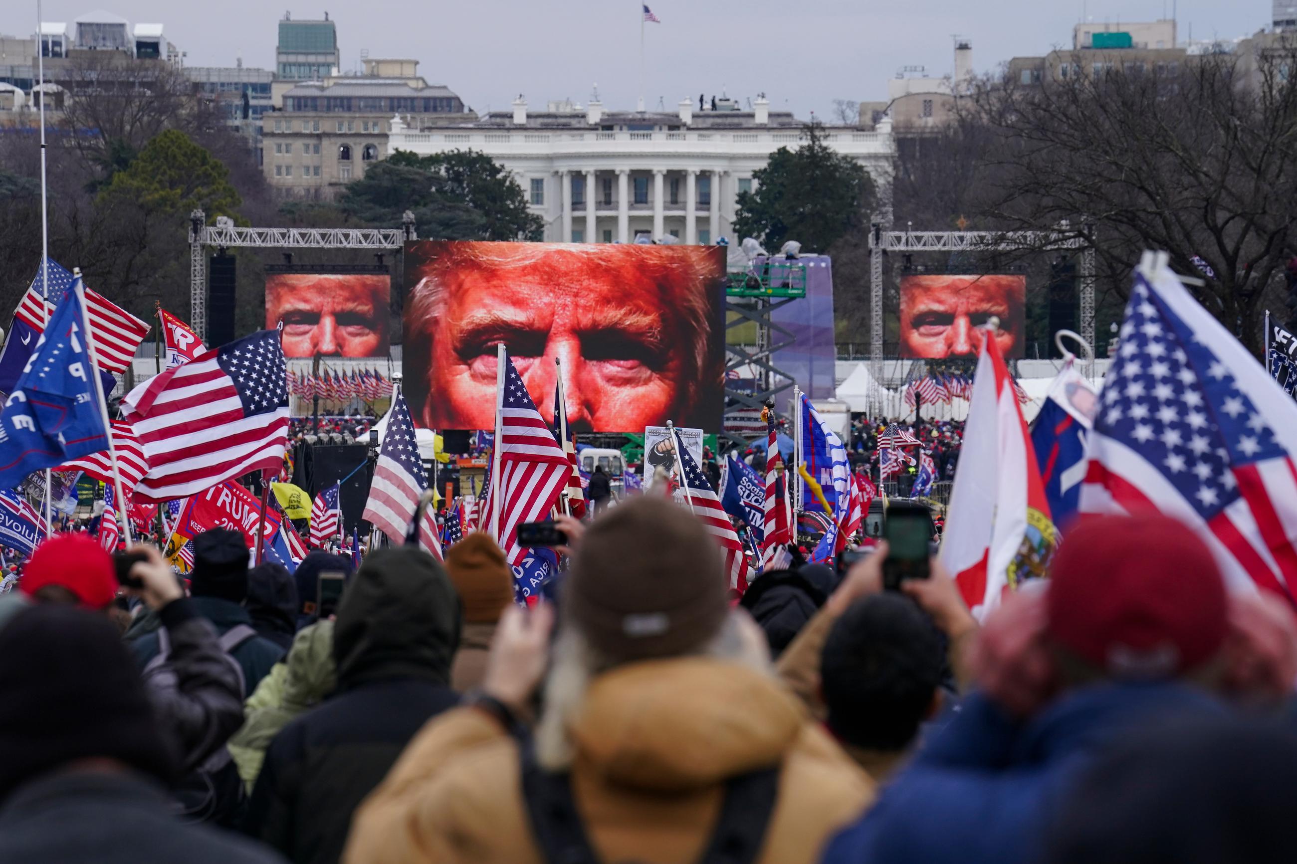 FILE - Supporters of President Trump in Washington on Jan. 6, 2021. (AP Photo/John Minchillo, File)