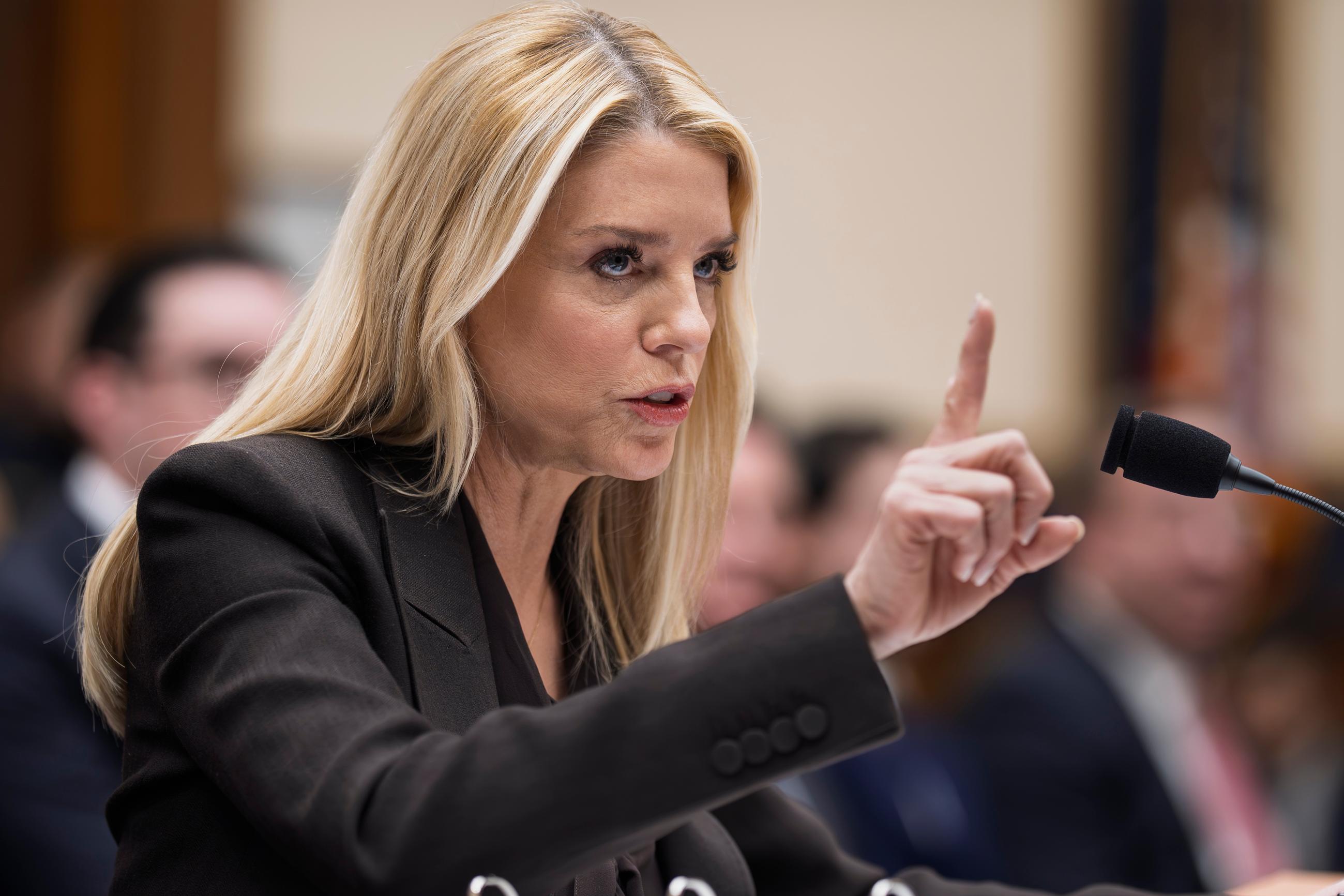 Attorney General Pam Bondi testifies before a House Judiciary Committee oversight hearing on Wednesday. (AP Photo/J. Scott Applewhite)