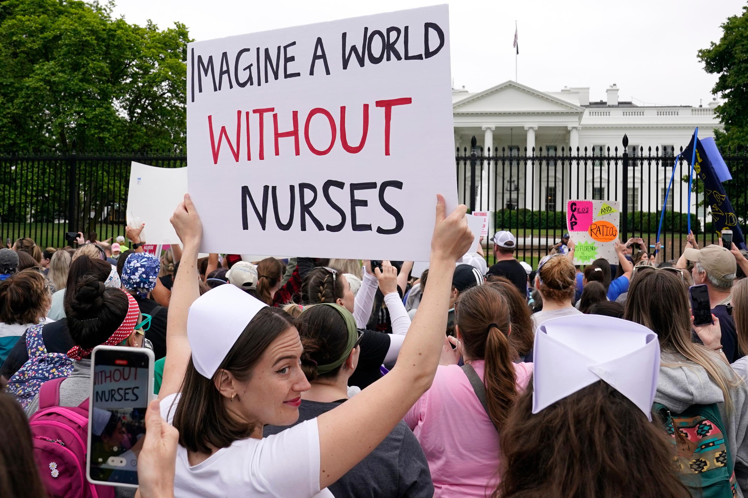 Demonstration outside the White House in May 2022 (AP Photo/Susan Walsh)