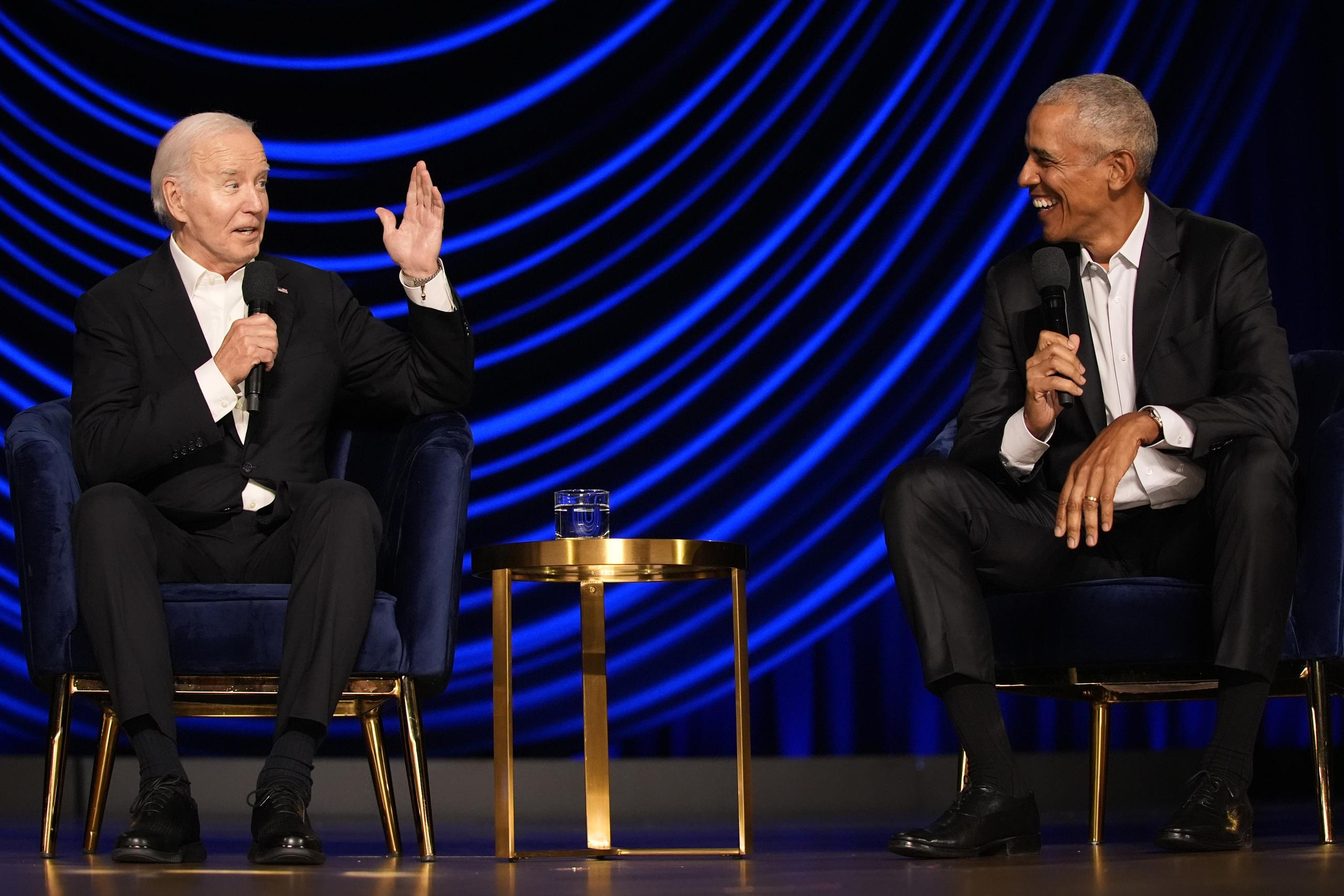 Then-President Biden at a campaign event with former President Obama in Los Angeles on June 15, 2024 (AP Photo/Alex Brandon)