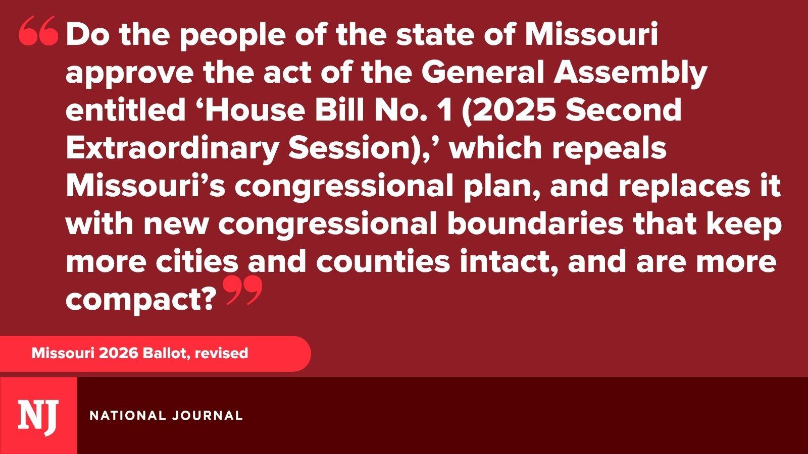 Missouri redistricting ballot language, 2026
