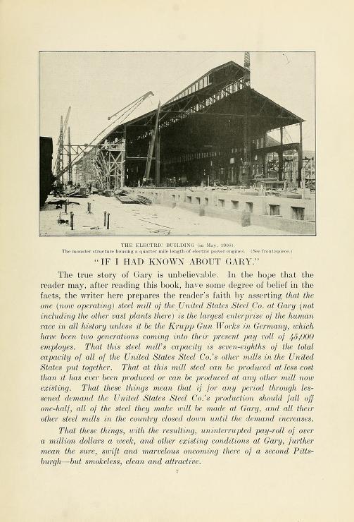 Literature promoting Gary, 1909