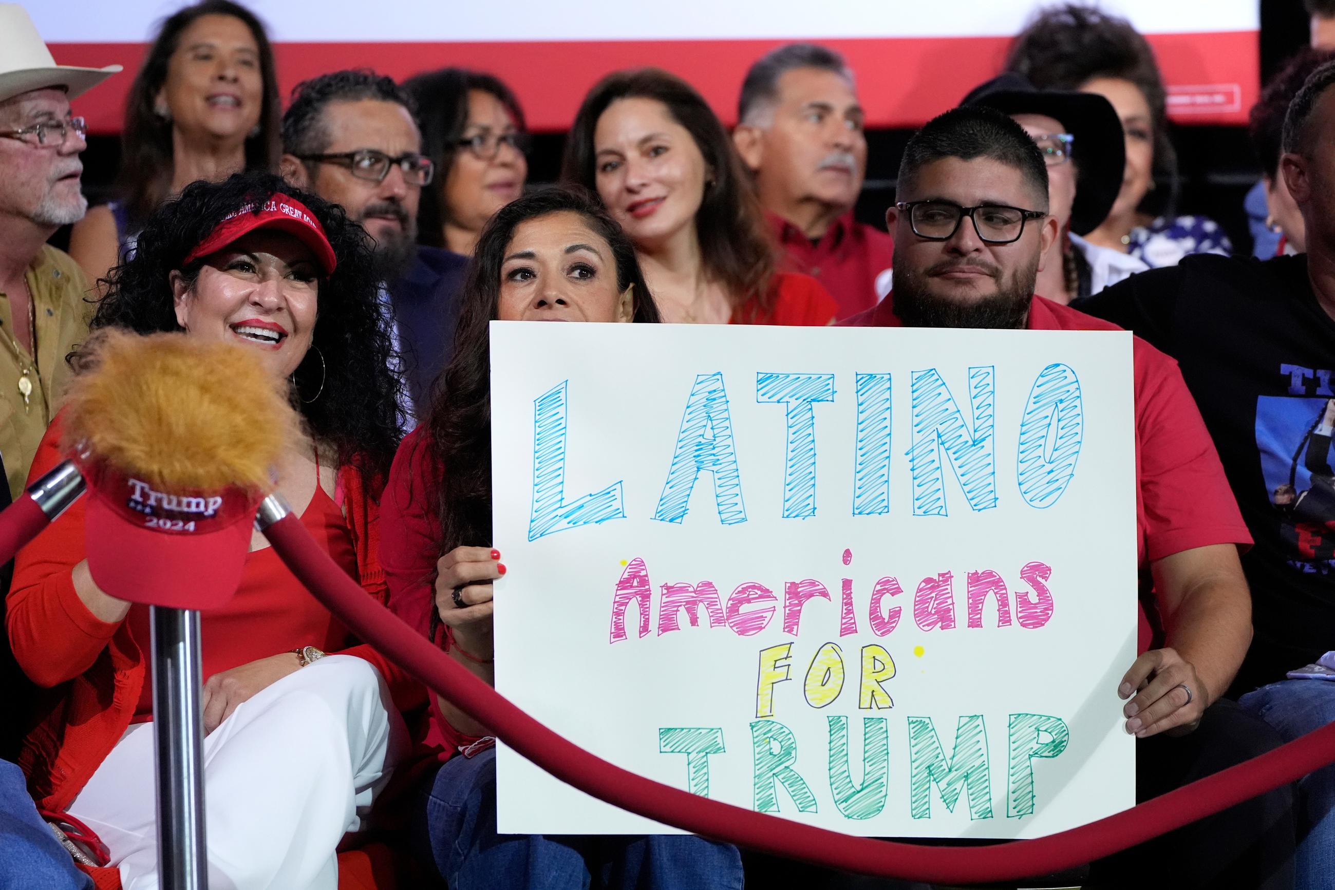 FILE - Supporters await Donald Trump's arrival at a campaign event in Tucson, Arizona, in September 2024.