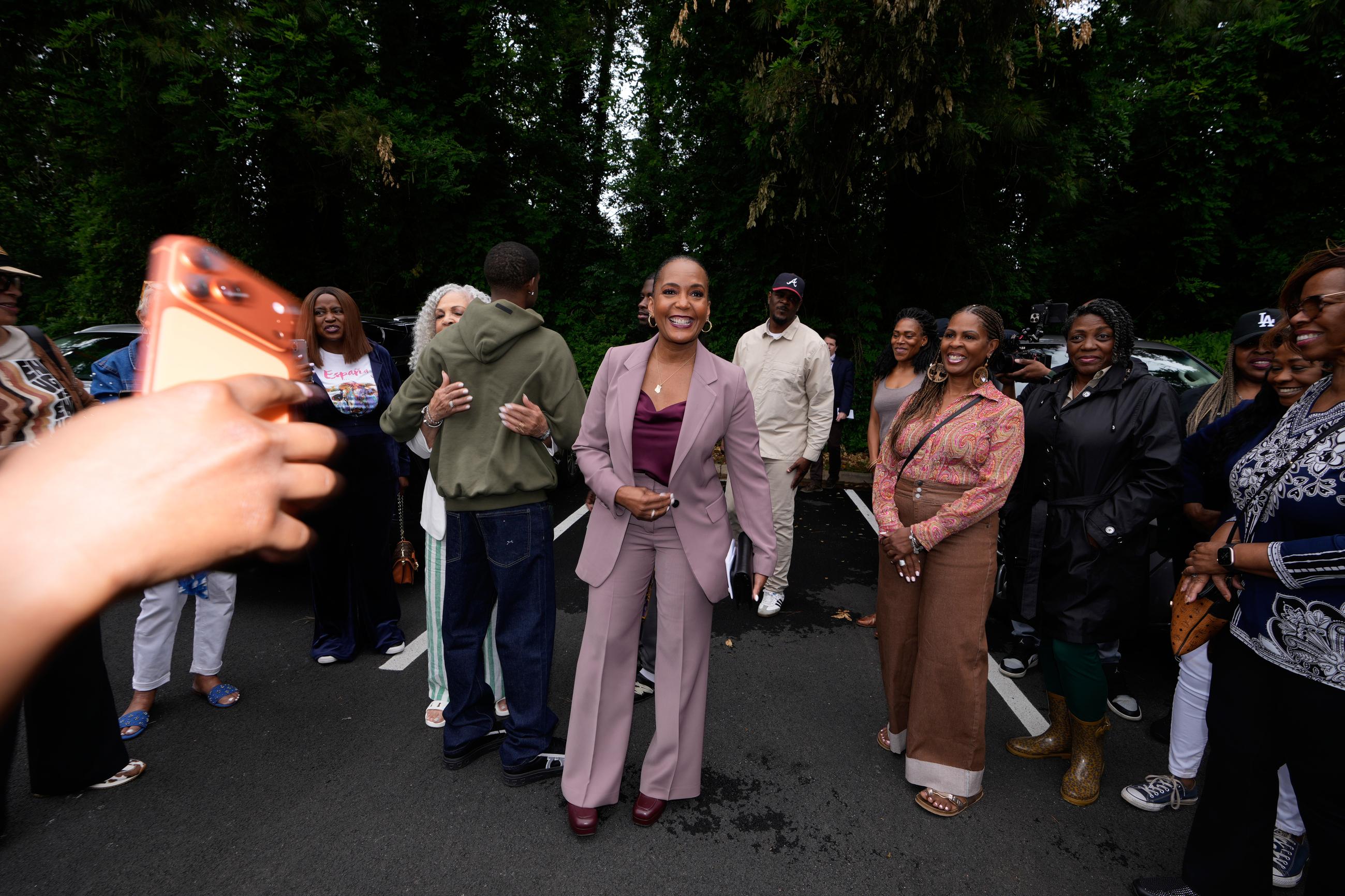 Democratic gubernatorial candidate Keisha Lance Bottoms, arrives to vote early in the Georgia Primary Election, Thursday, May 7, 2026, in Atlanta. (AP Photo/Brynn Anderson)