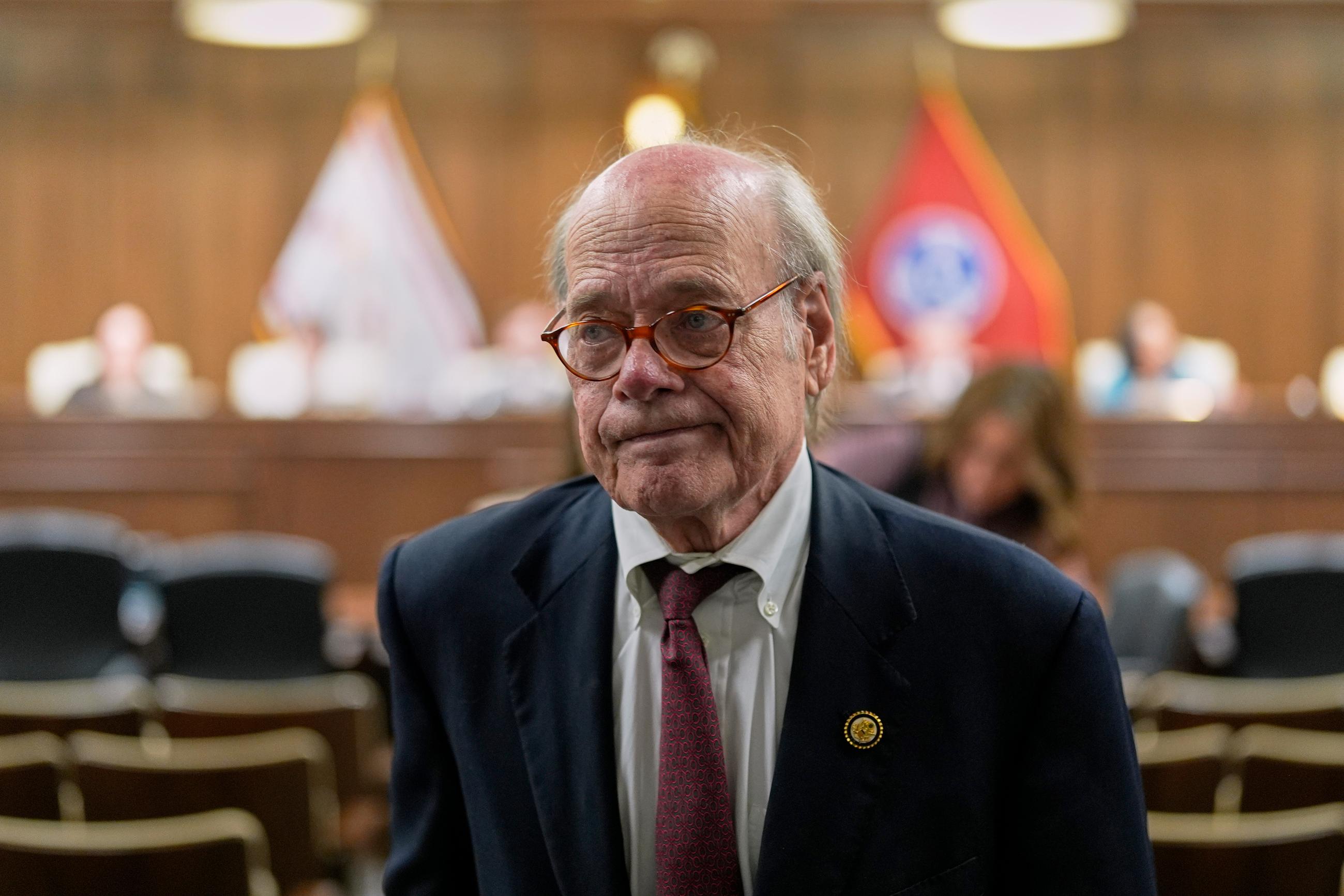 Rep. Steve Cohen, R-Tenn., of Memphis, leaves a Senate committee meeting after testifying during a special session of the state legislature to redraw U.S. Congressional voting maps Wednesday, May 6, 2026, in Nashville, Tenn. (AP Photo/George Walker IV)