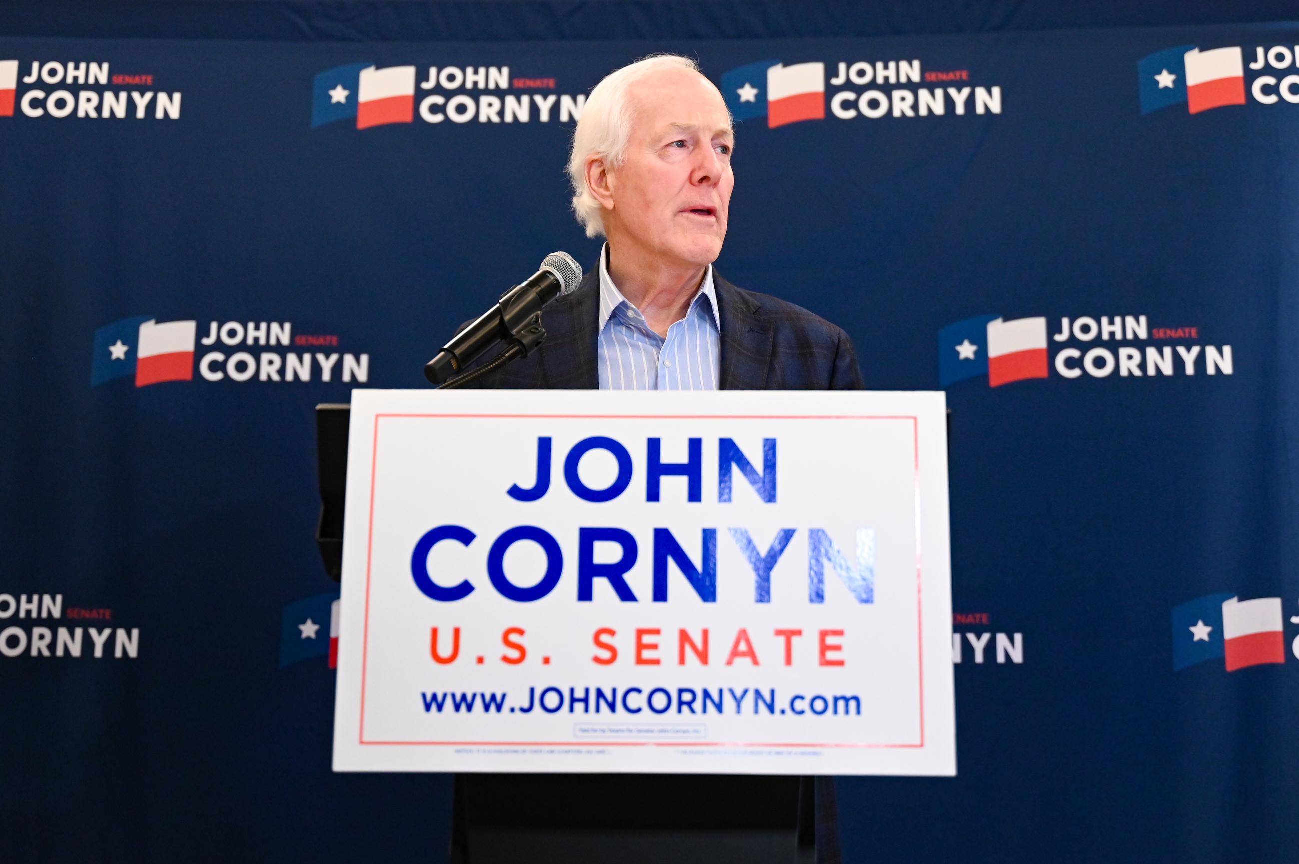 Sen. John Cornyn speaks to the media in Austin, Texas, on March 3. (AP Photo/Jack Myer, File)