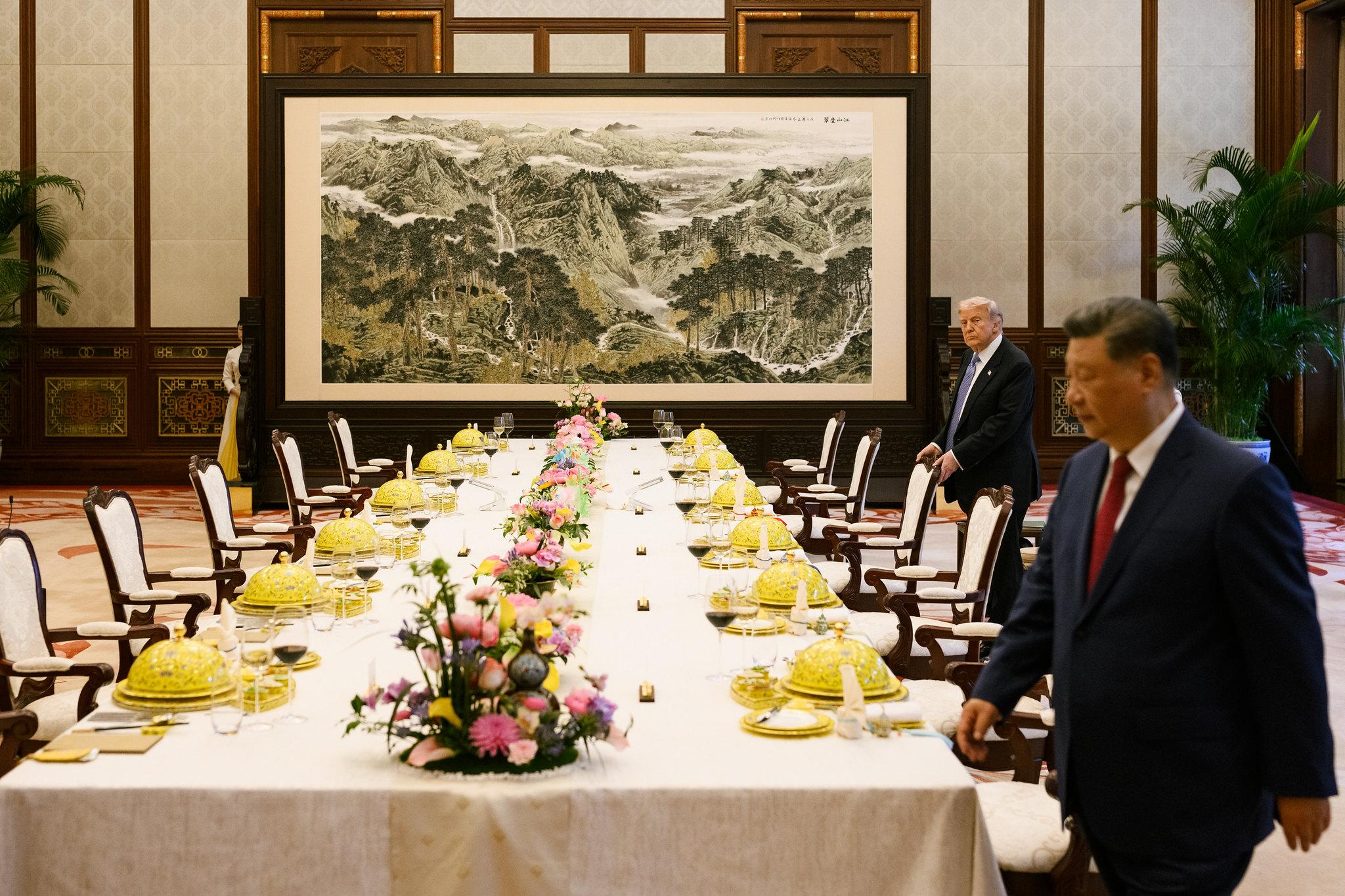 President Trump at a bilateral working lunch with Chinese President Xi Jinping at Zhongnanhai in Beijing on May 15 (Official White House Photo by Daniel Torok)