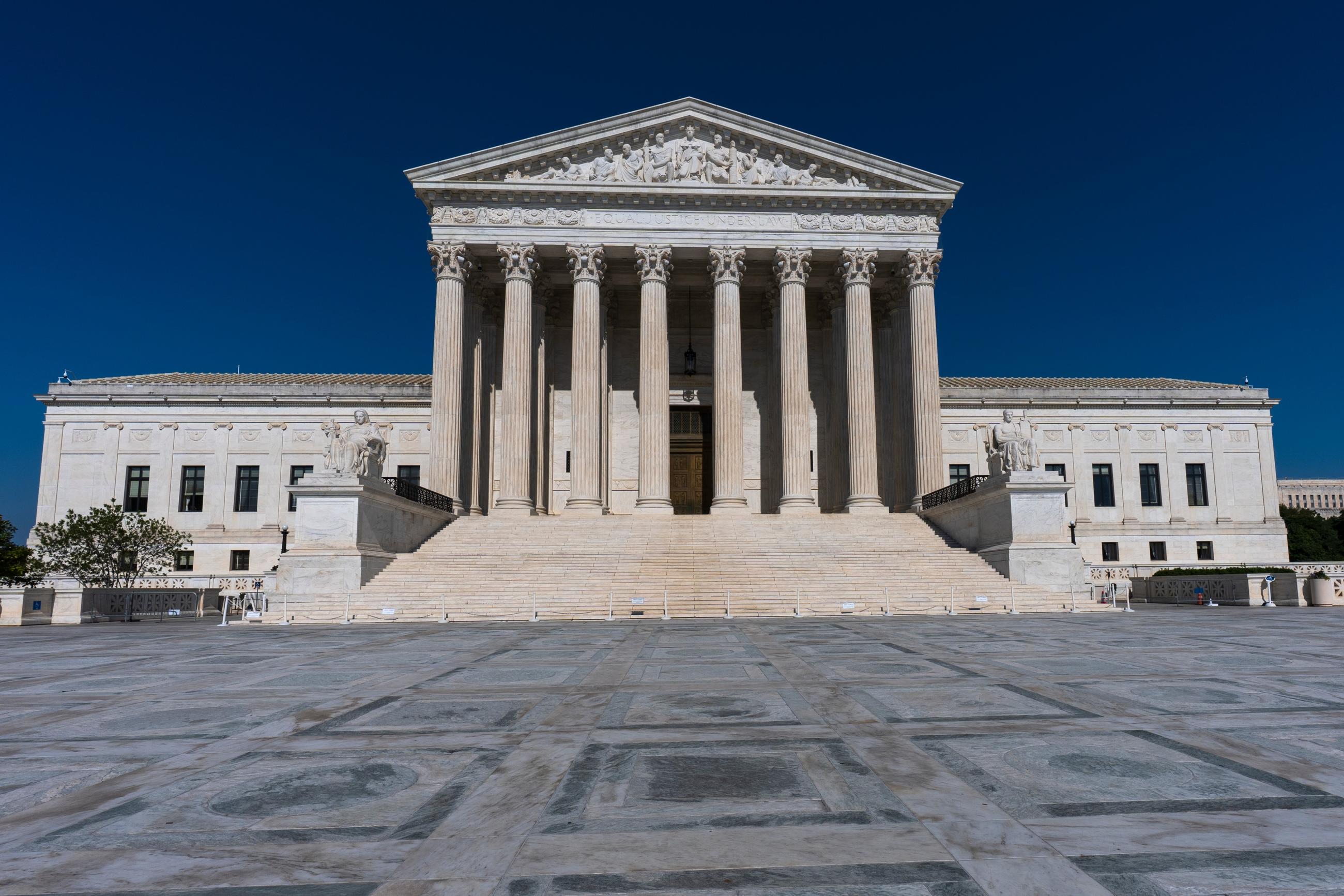 The Supreme Court is seen in Washington, Monday, May 18, 2026. (AP Photo/J. Scott Applewhite)