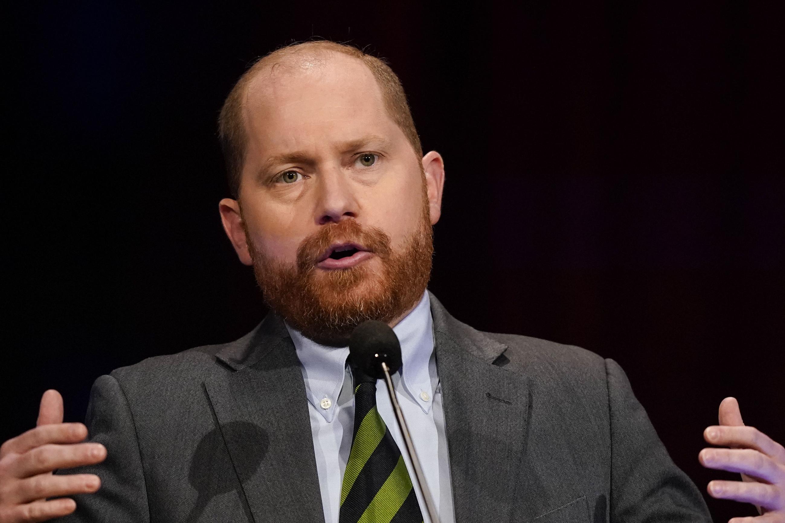 Georgia Lt. Gov candidate Charlie Bailey participates in a democratic primary debate on Tuesday, May 3, 2022, in Atlanta. (AP Photo/Brynn Anderson, Pool)