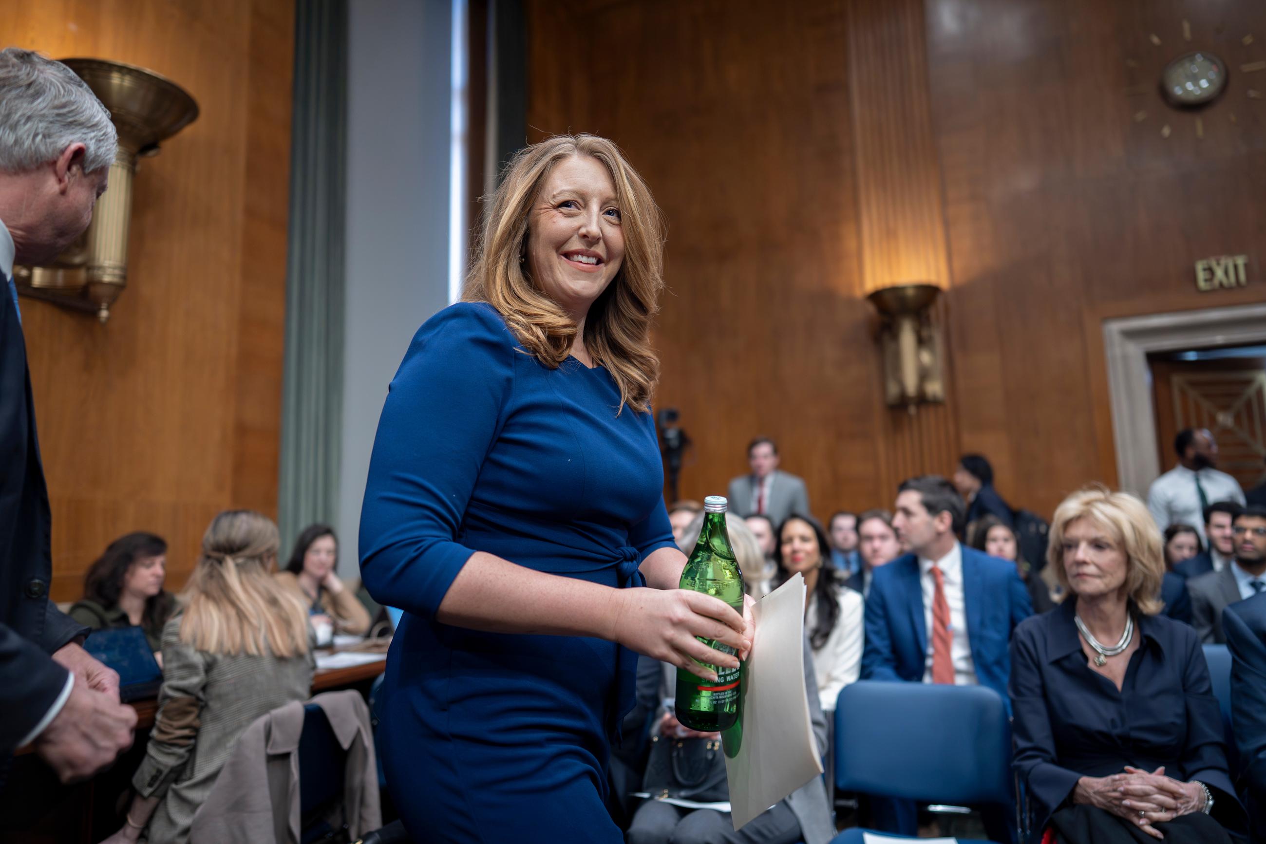 Casey Means at a Senate Health, Education, Labor, and Pensions Committee hearing on Feb. 25 (AP Photo/J. Scott Applewhite)