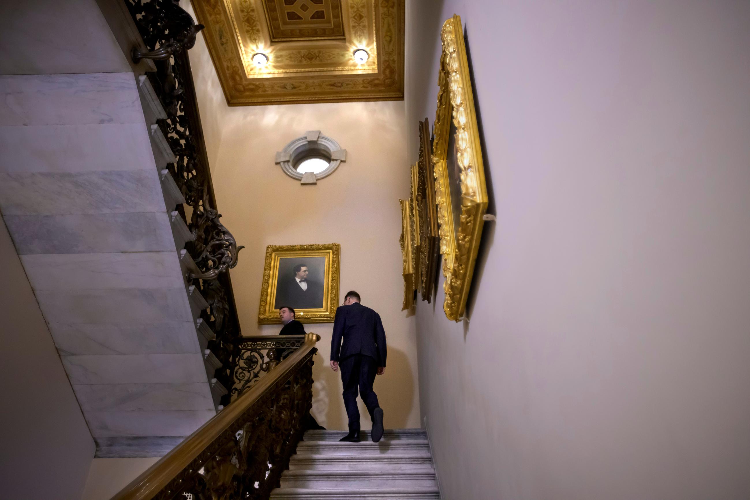 Rep. Tom Kean Jr. arrives for a vote at the Capitol on Tuesday. (AP Photo/Rod Lamkey, Jr.)