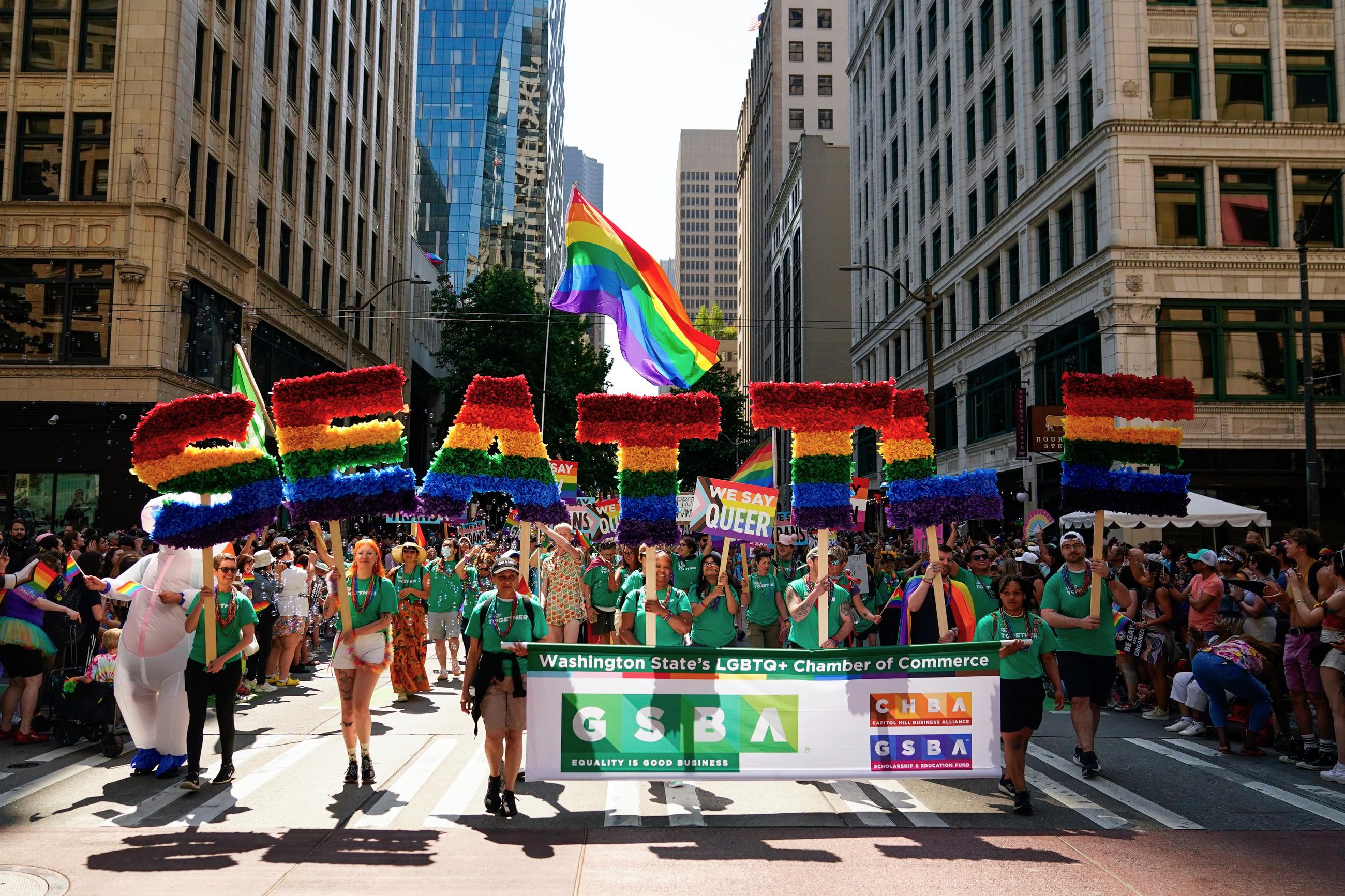 The annual Seattle Pride Parade in 2023 (AP Photo/Lindsey Wasson, File)